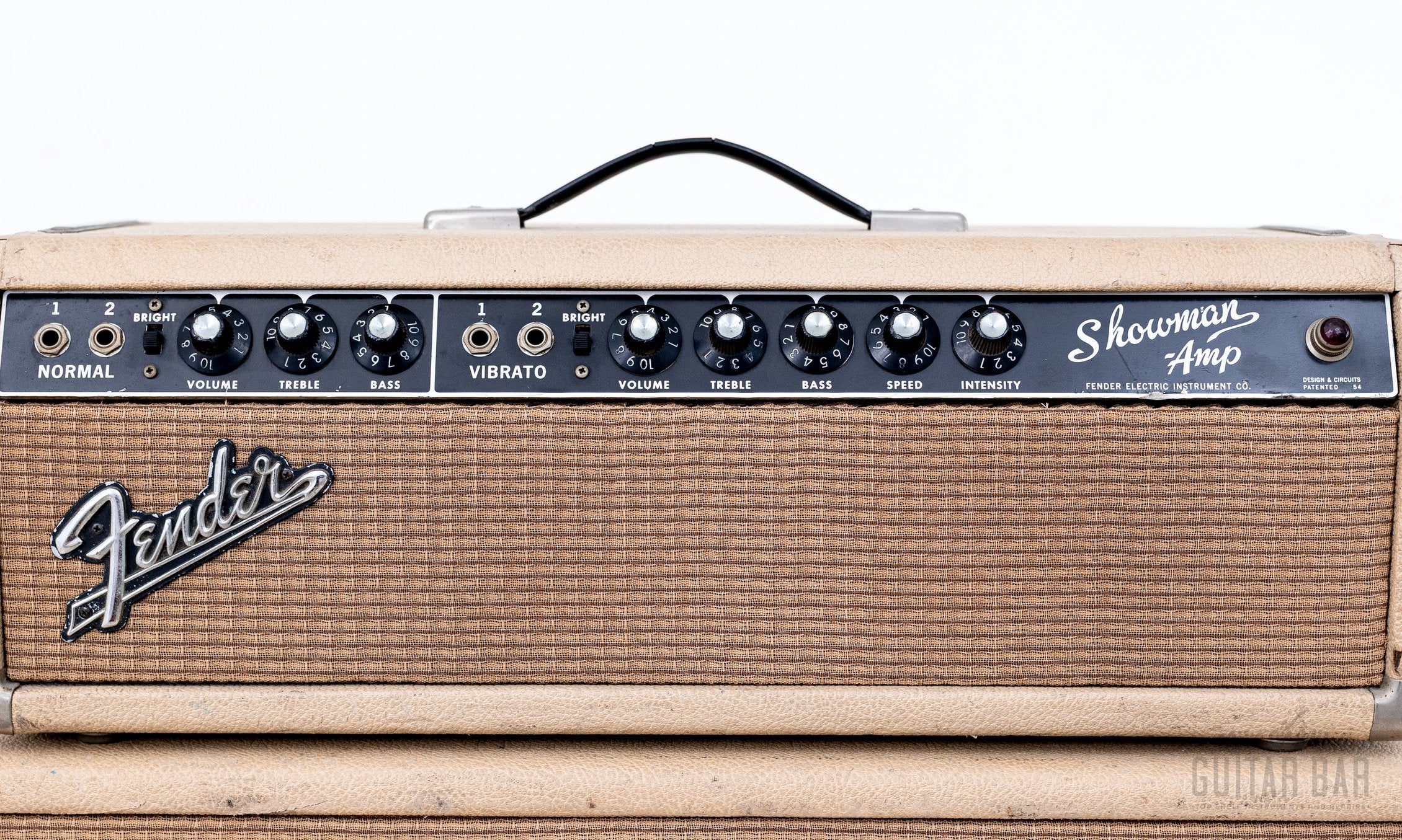 1963 Fender Dual Showman Pre-CBS Vintage Blonde Black Panel Piggyback Tube Amp w/ 7355 Tubes, JBL D130 Speakers - Image 3