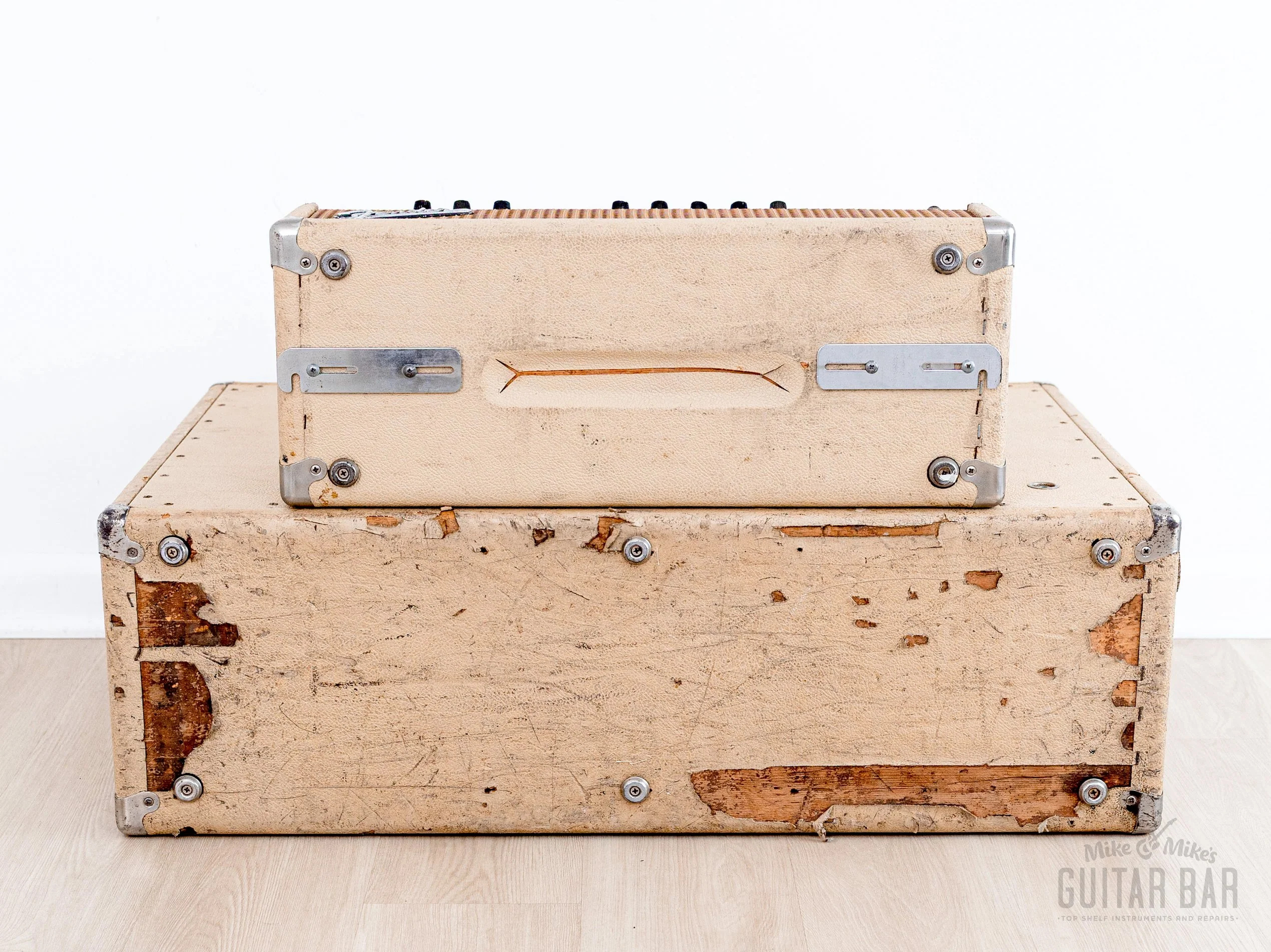 1963 Fender Dual Showman Pre-CBS Vintage Blonde Black Panel Piggyback Tube Amp w/ 7355 Tubes, JBL D130 Speakers - Image 7
