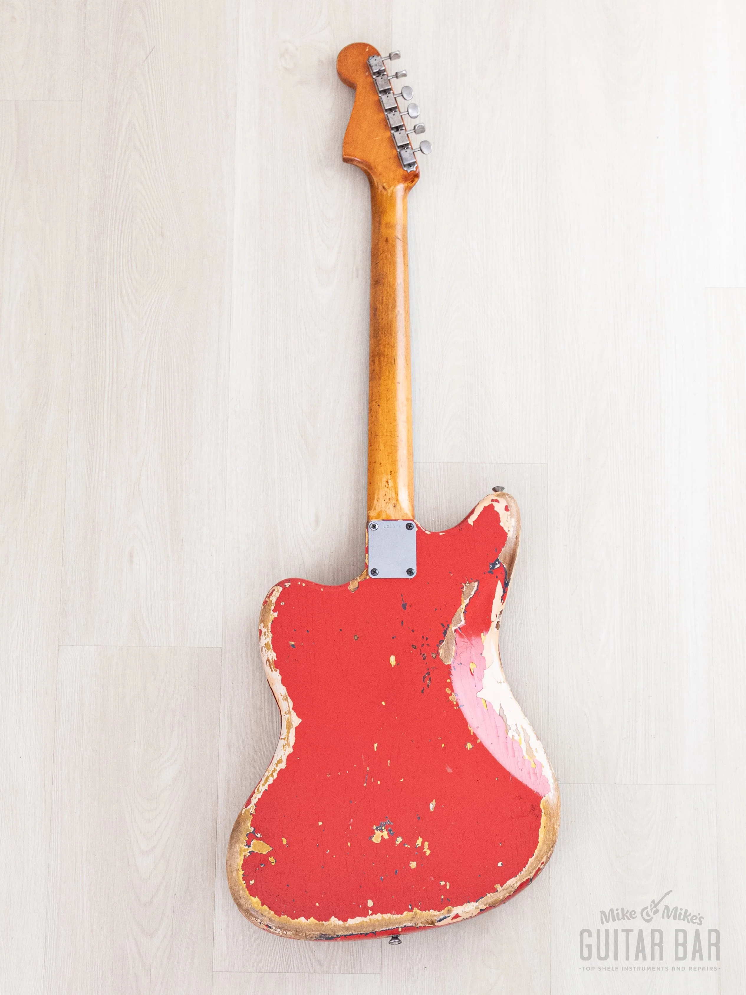 1963 Fender Jazzmaster Pre-CBS Vintage Guitar Fiesta Red w/ Blonde Case - Image 3