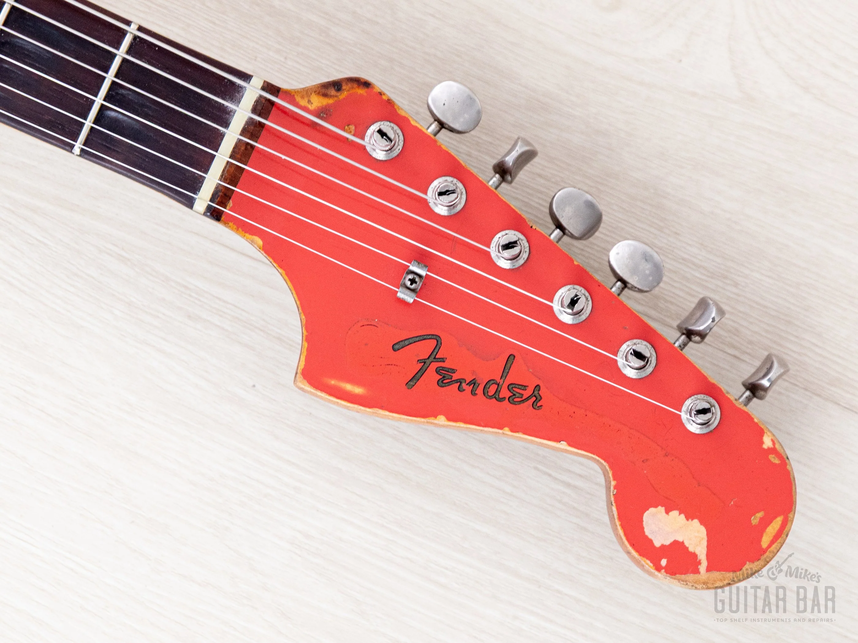 1963 Fender Jazzmaster Pre-CBS Vintage Guitar Fiesta Red w/ Blonde Case - Image 4