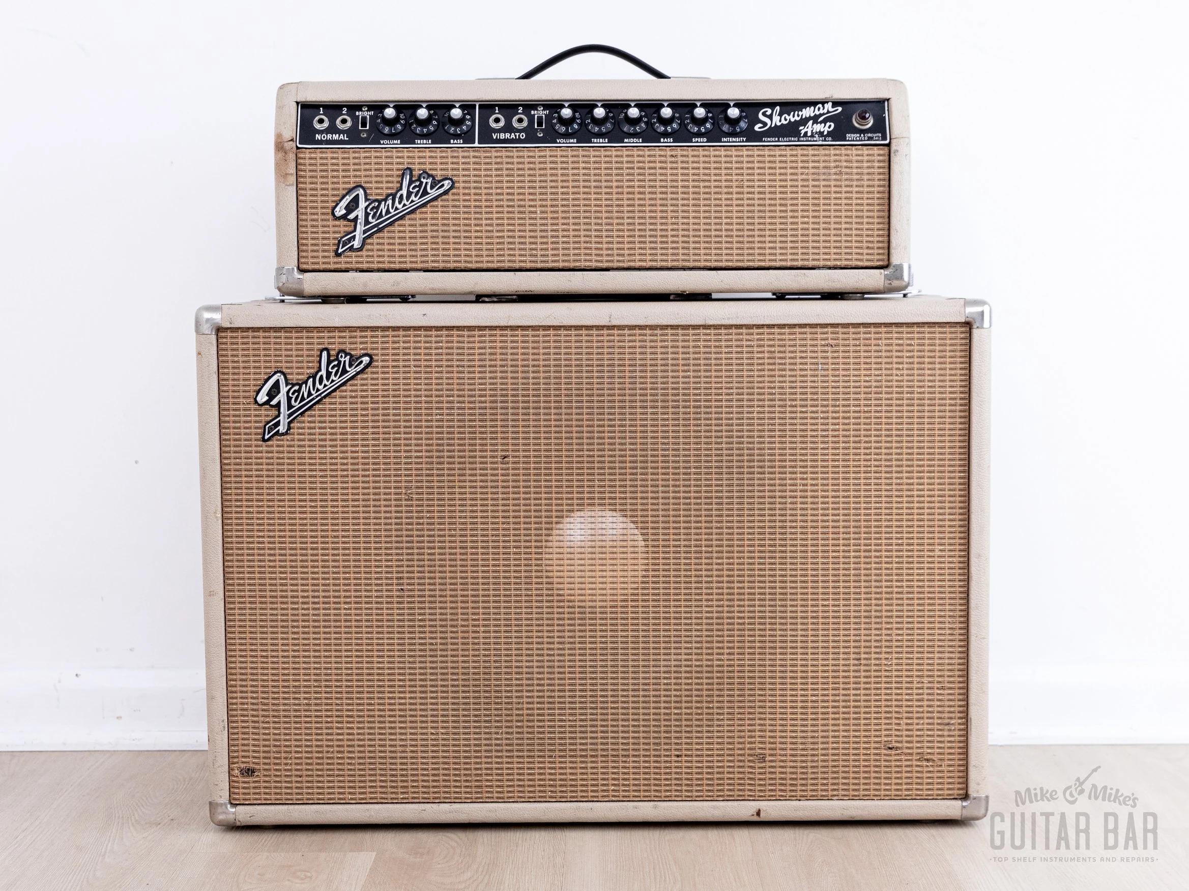 1963 Fender Showman Black Panel Blonde Pre-CBS Vintage Tube Amp Head & 1x12 Tone Ring Cab w/ JBL D120F