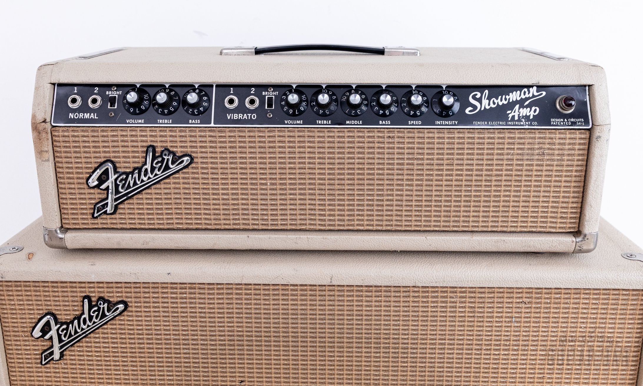 1963 Fender Showman Black Panel Blonde Pre-CBS Vintage Tube Amp Head & 1x12 Tone Ring Cab w/ JBL D120F - Image 2