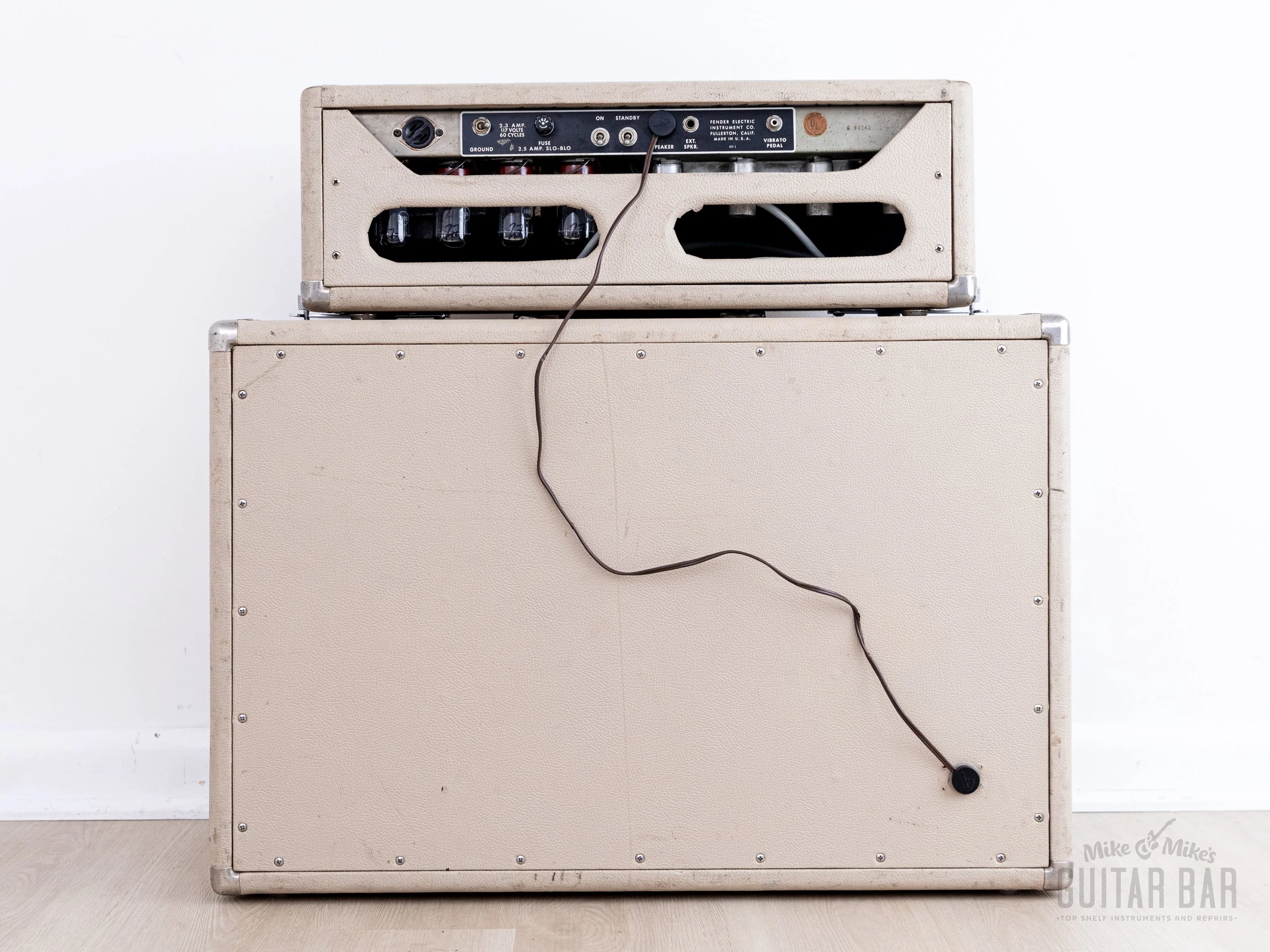 1963 Fender Showman Black Panel Blonde Pre-CBS Vintage Tube Amp Head & 1x12 Tone Ring Cab w/ JBL D120F - Image 7