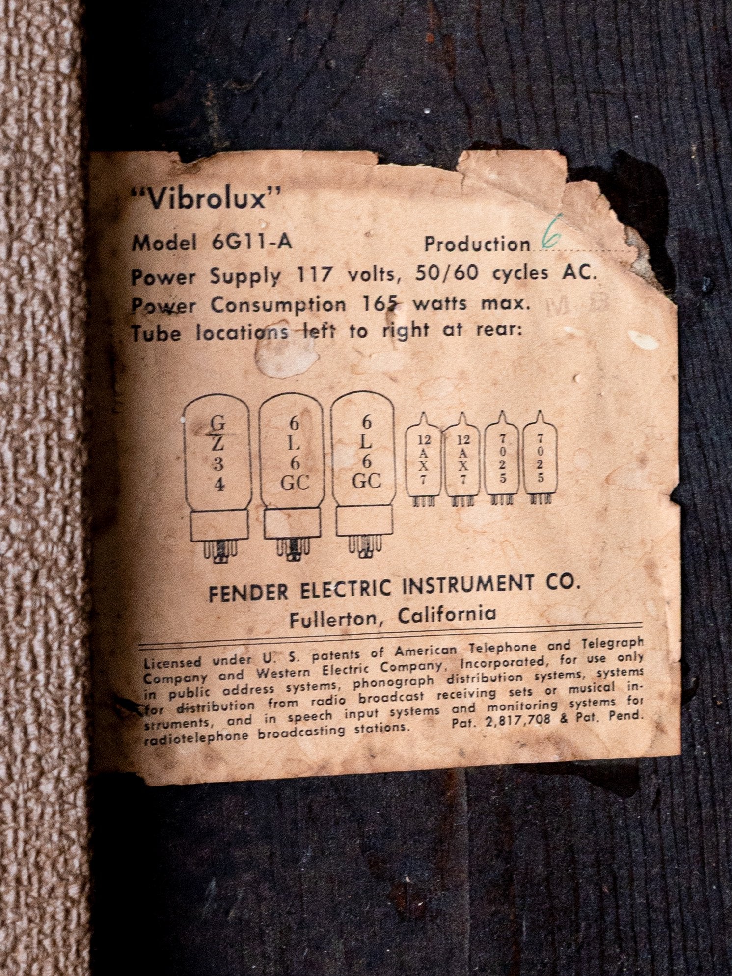 1963 Fender Vibrolux Brown Panel Vintage Pre-CBS Tube Amp 1x12 Combo, 6G11-A Circuit w/ Oxford 12L6 - Image 11