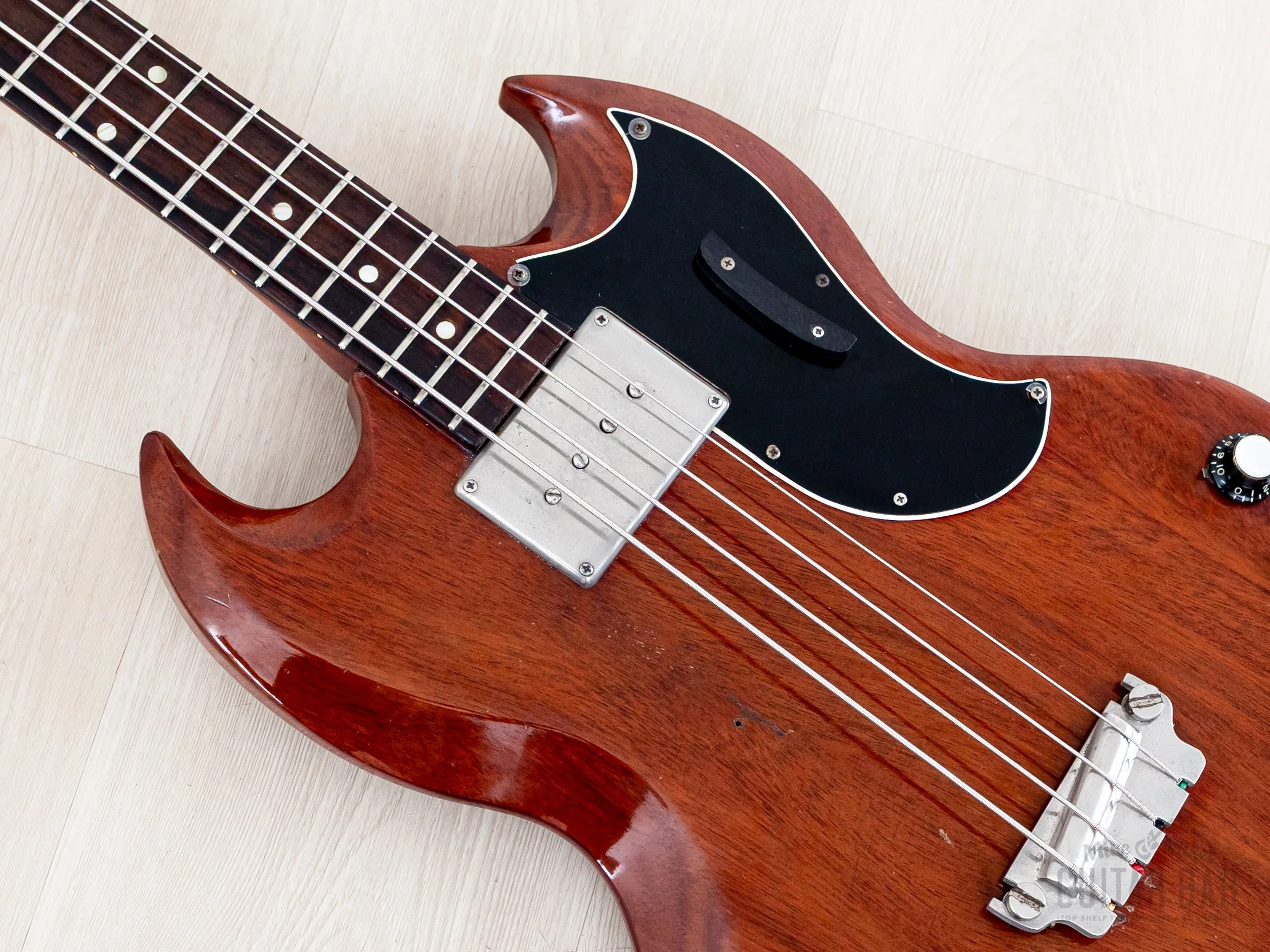 1963 Gibson EB-0 Cherry Vintage Short Scale SG Bass, 100% Original w/ Case - Image 7