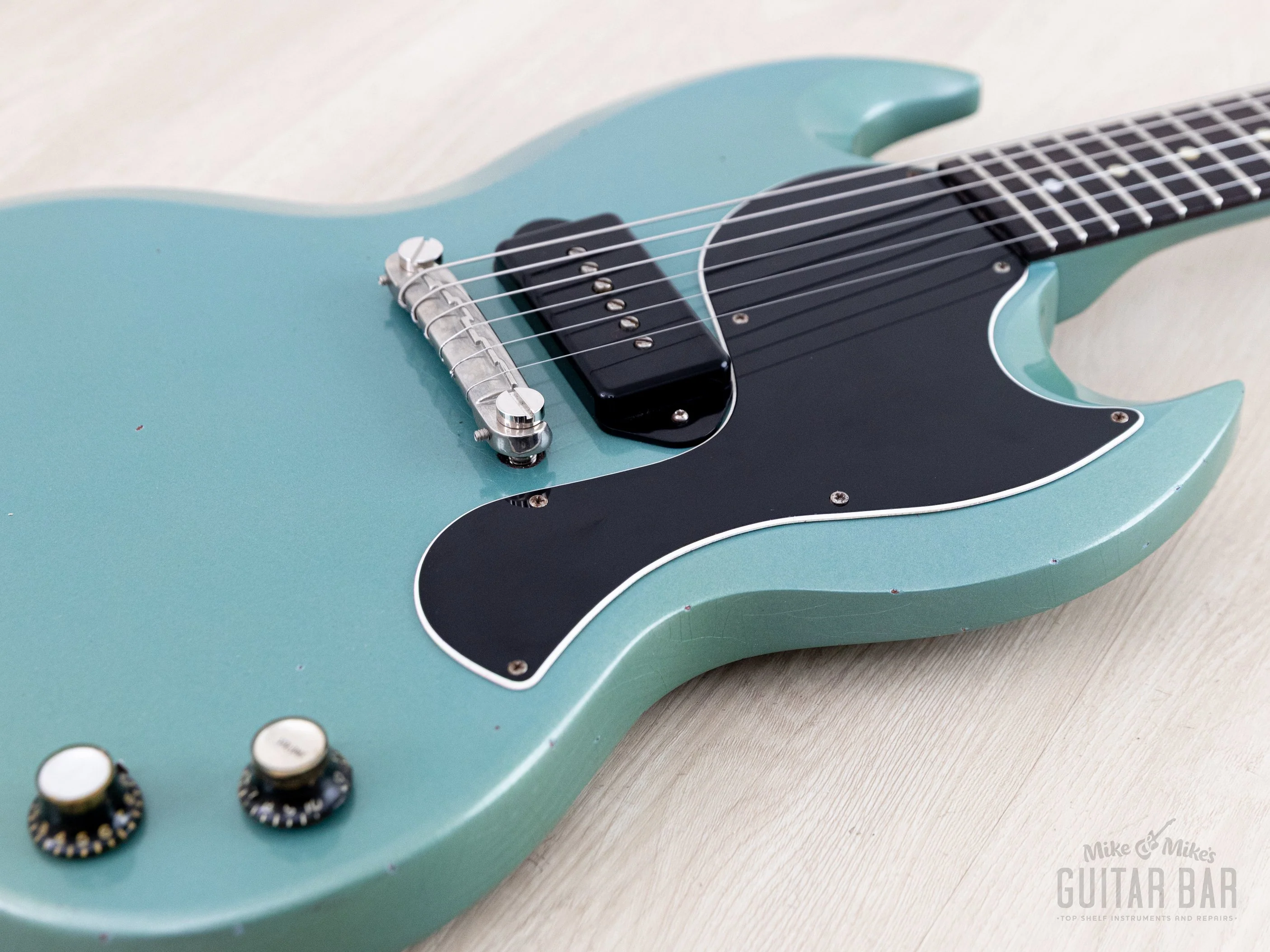 1963 Gibson Les Paul SG Junior Vintage Guitar Pelham Blue w/ Case - Image 6