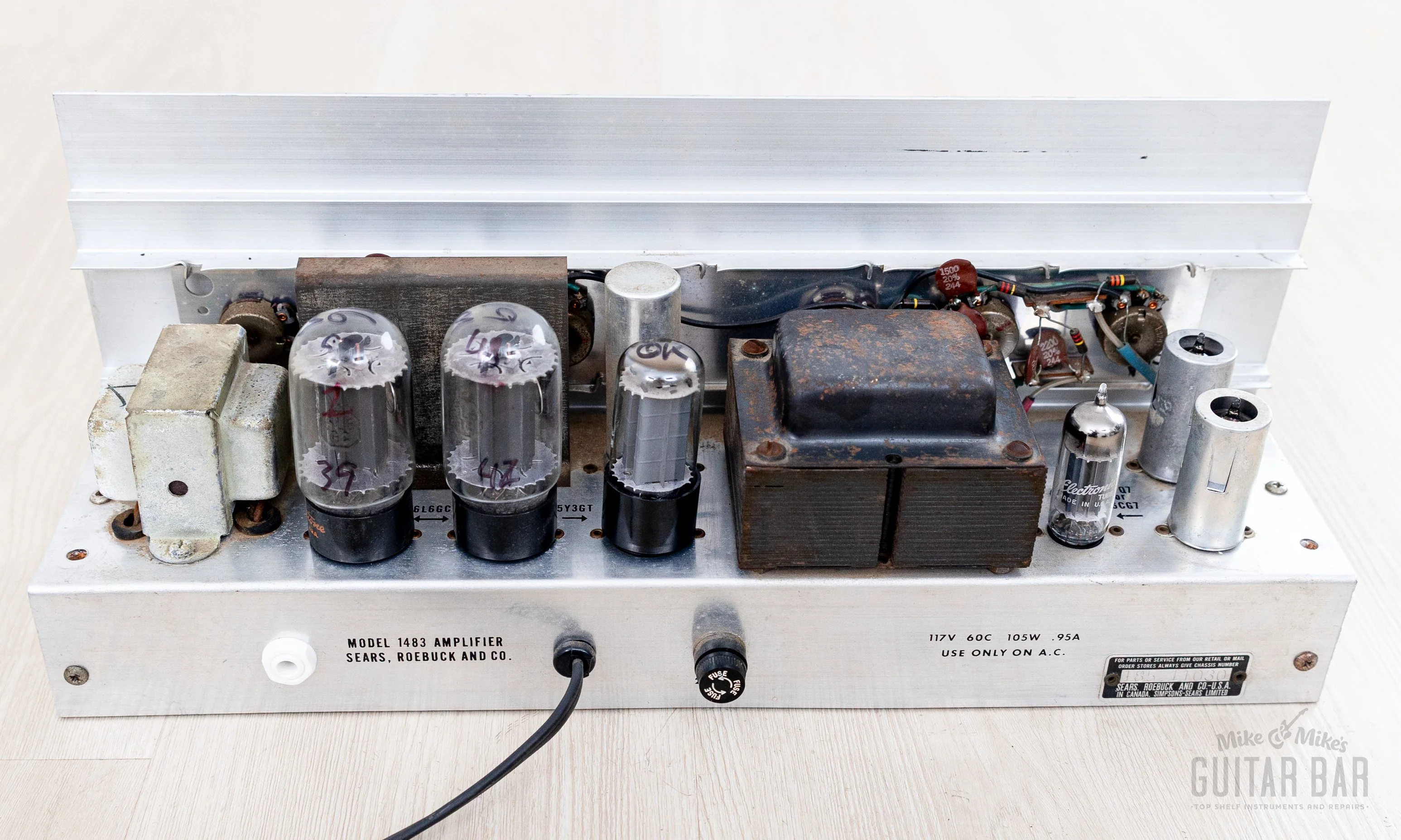 1963 Silvertone 1483 Vintage Tube Amp 1x15 Jensen, USA Danelectro-Made - Image 17