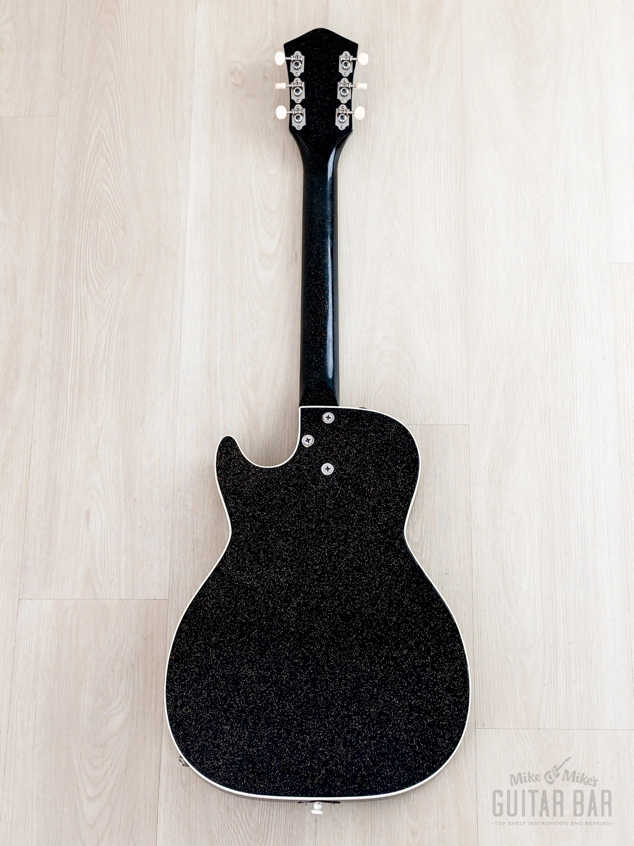 1963 Silvertone Stratotone Jupiter 1423 Vintage Guitar by Harmony USA w/ DeArmond Gold Foils, Case - Image 3