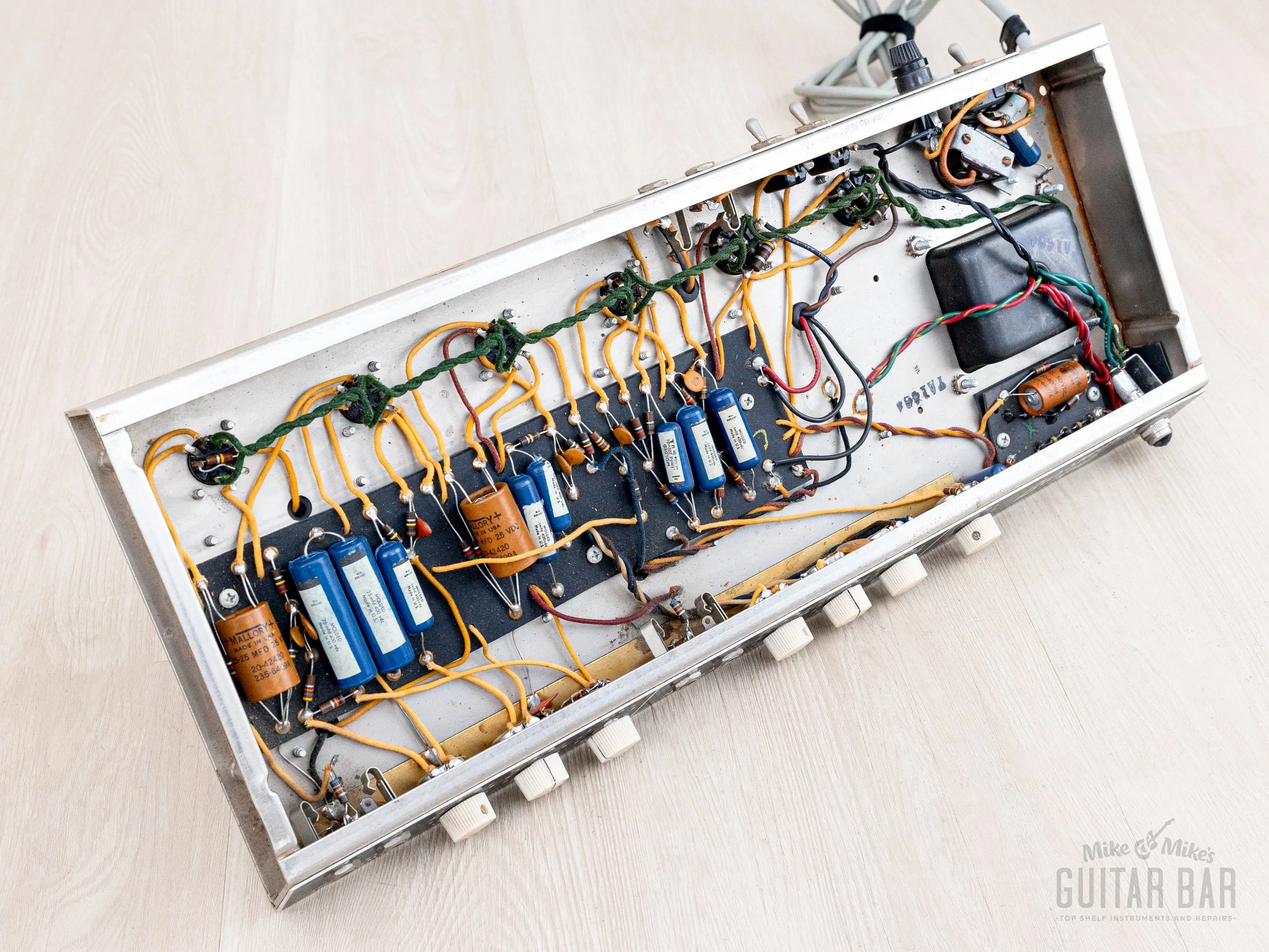 1964 Fender Bassman 6G6-B Tuxedo Brown Panel Blonde Vintage Piggyback Tube Amp, 100% Original w/ Oxford 12M6 - Image 14