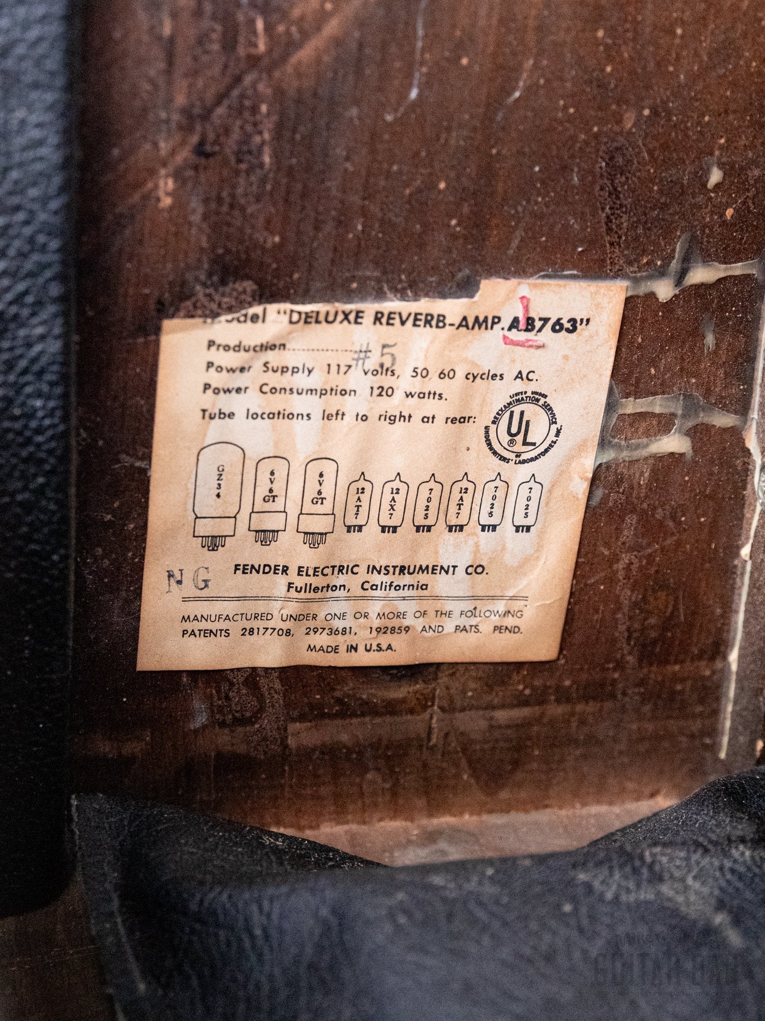 1964 Fender Deluxe Reverb Vintage Black Panel Pre-CBS Tube Amp AB763 w/ Ftsw - Image 10