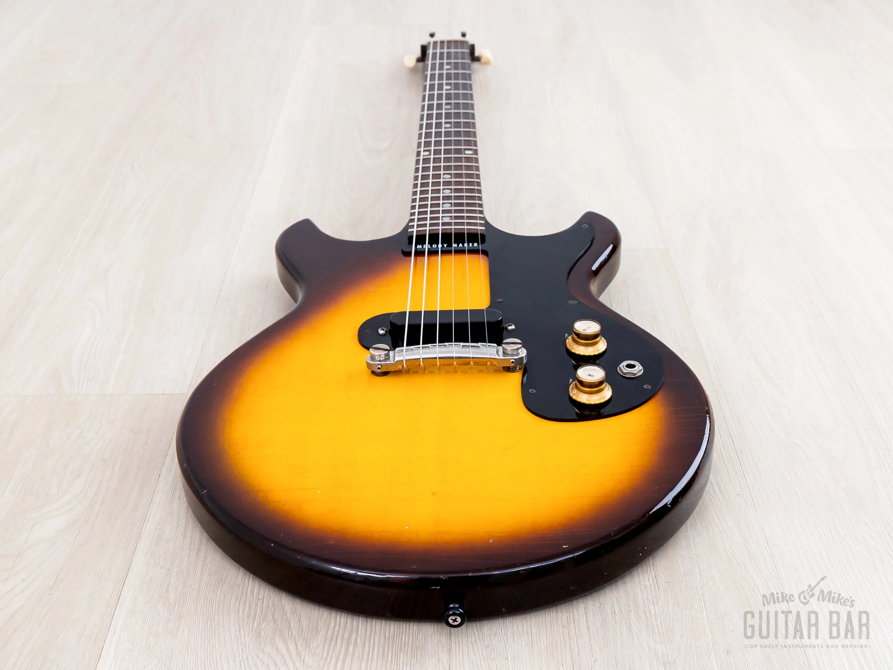 1964 Gibson Melody Maker Double Cut Vintage Guitar Sunburst, 100% Original w/ Case - Image 10