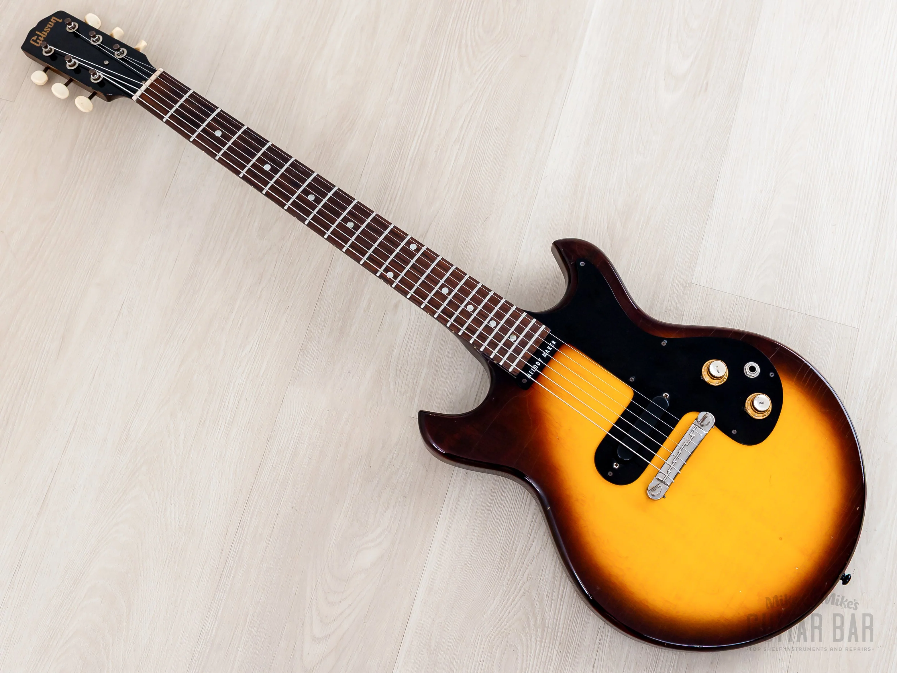 1964 Gibson Melody Maker Double Cut Vintage Guitar Sunburst, 100% Original w/ Case - Image 11