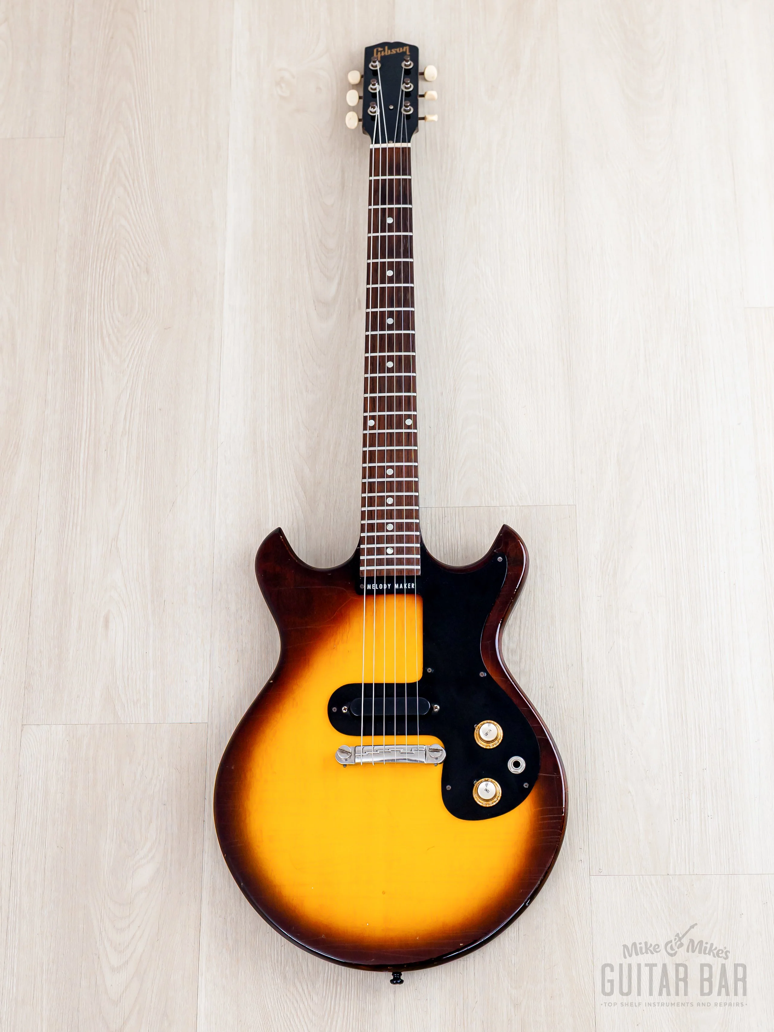 1964 Gibson Melody Maker Double Cut Vintage Guitar Sunburst, 100% Original w/ Case - Image 2