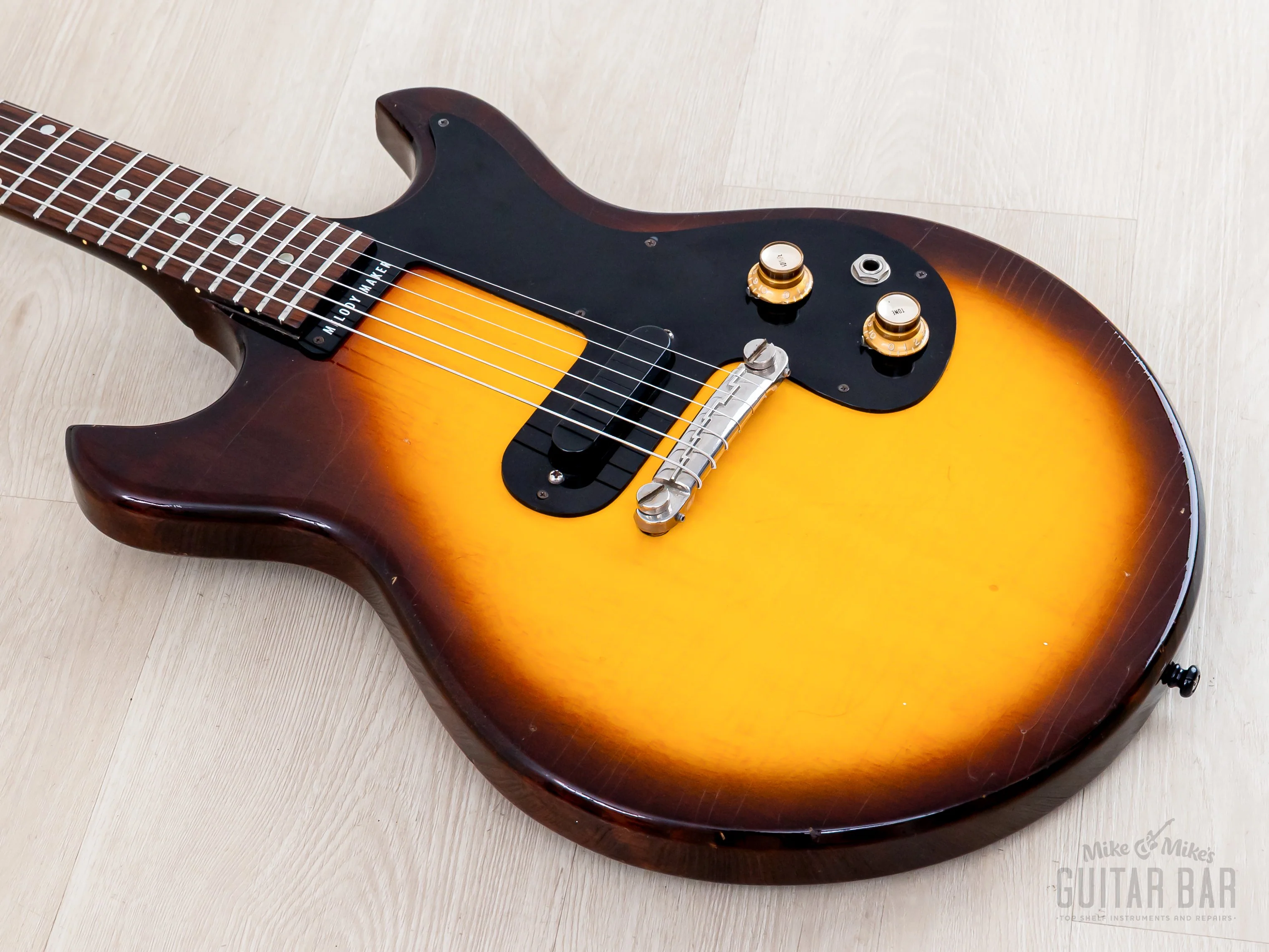 1964 Gibson Melody Maker Double Cut Vintage Guitar Sunburst, 100% Original w/ Case - Image 9