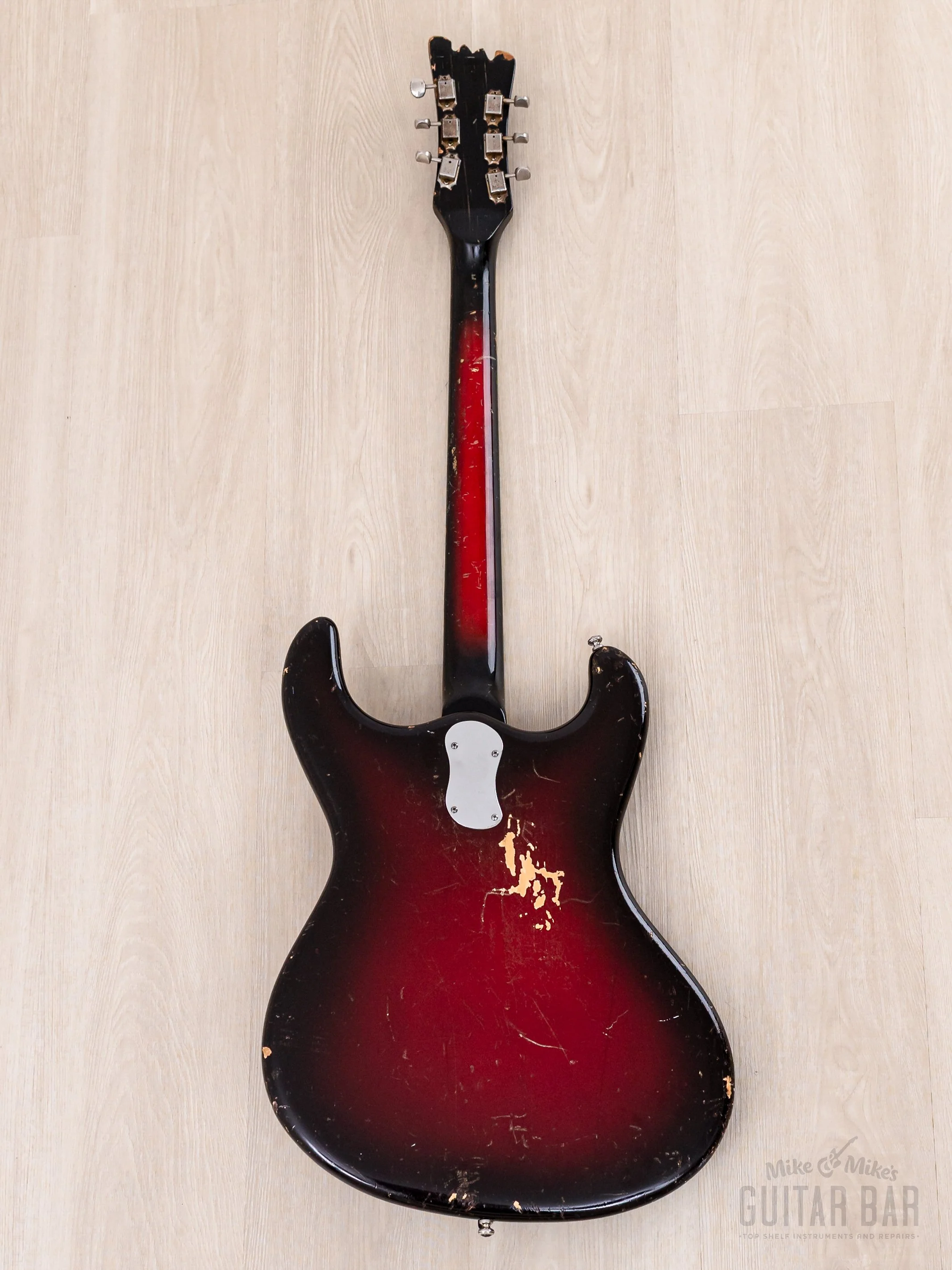 1964 Mosrite Ventures Model Vintage Guitar Red Sunburst w/ Vibramute, Case - Image 3