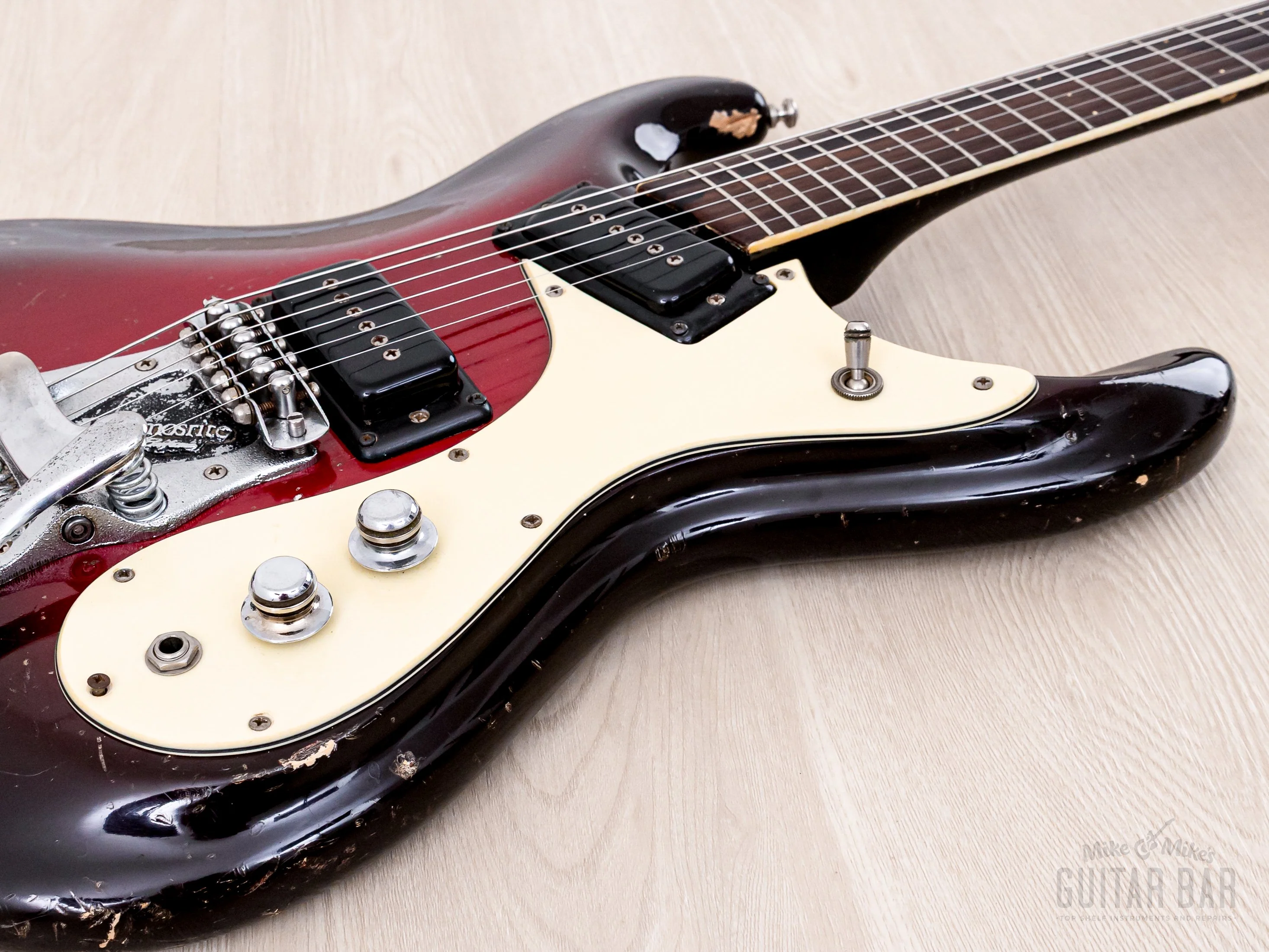 1964 Mosrite Ventures Model Vintage Guitar Red Sunburst w/ Vibramute, Case - Image 6