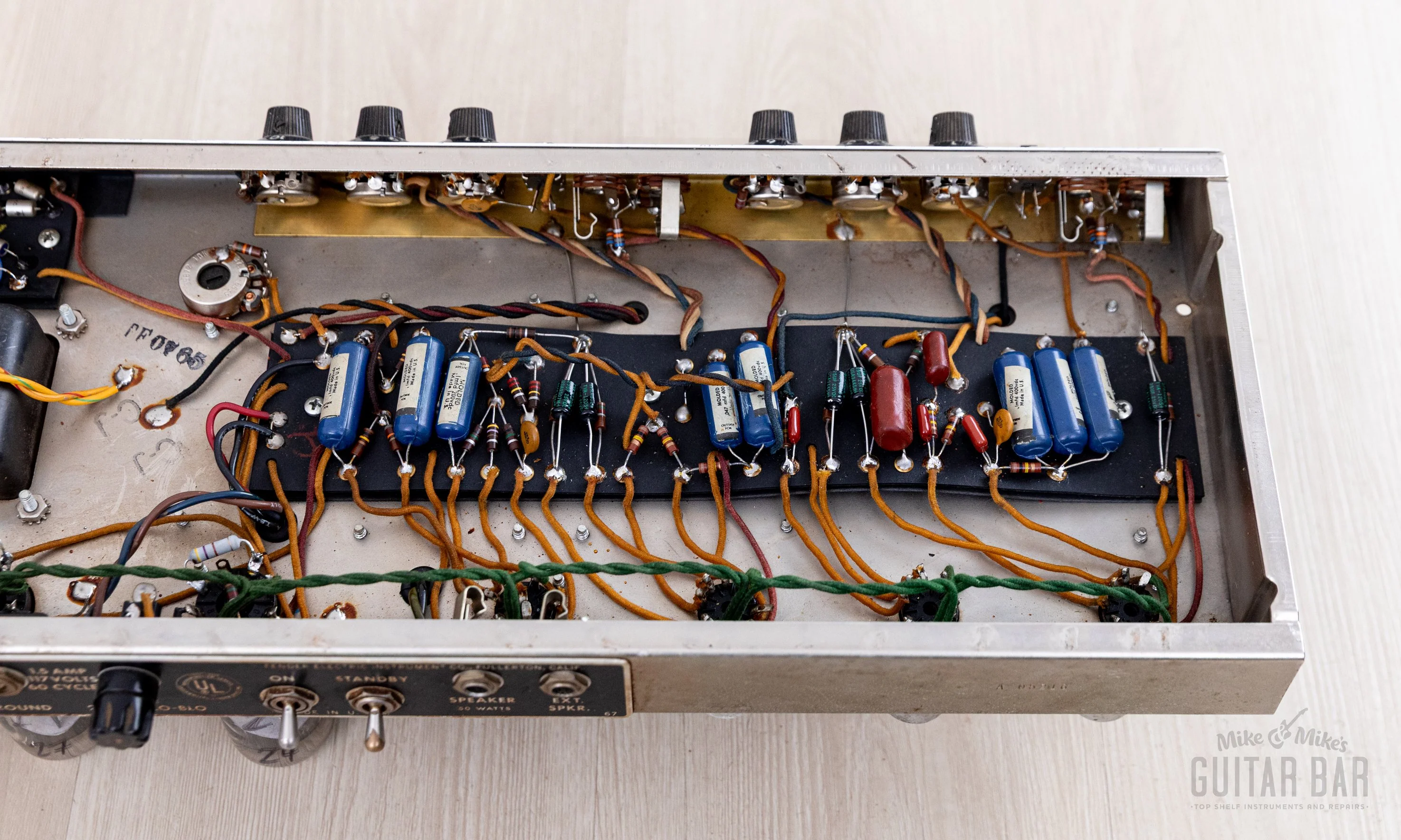 1965 Fender Bassman Black Panel AA165 Pre-CBS Vintage Tube Amp Head & 2x12 Cab w/ Oxford 12T6, FEIC - Image 14