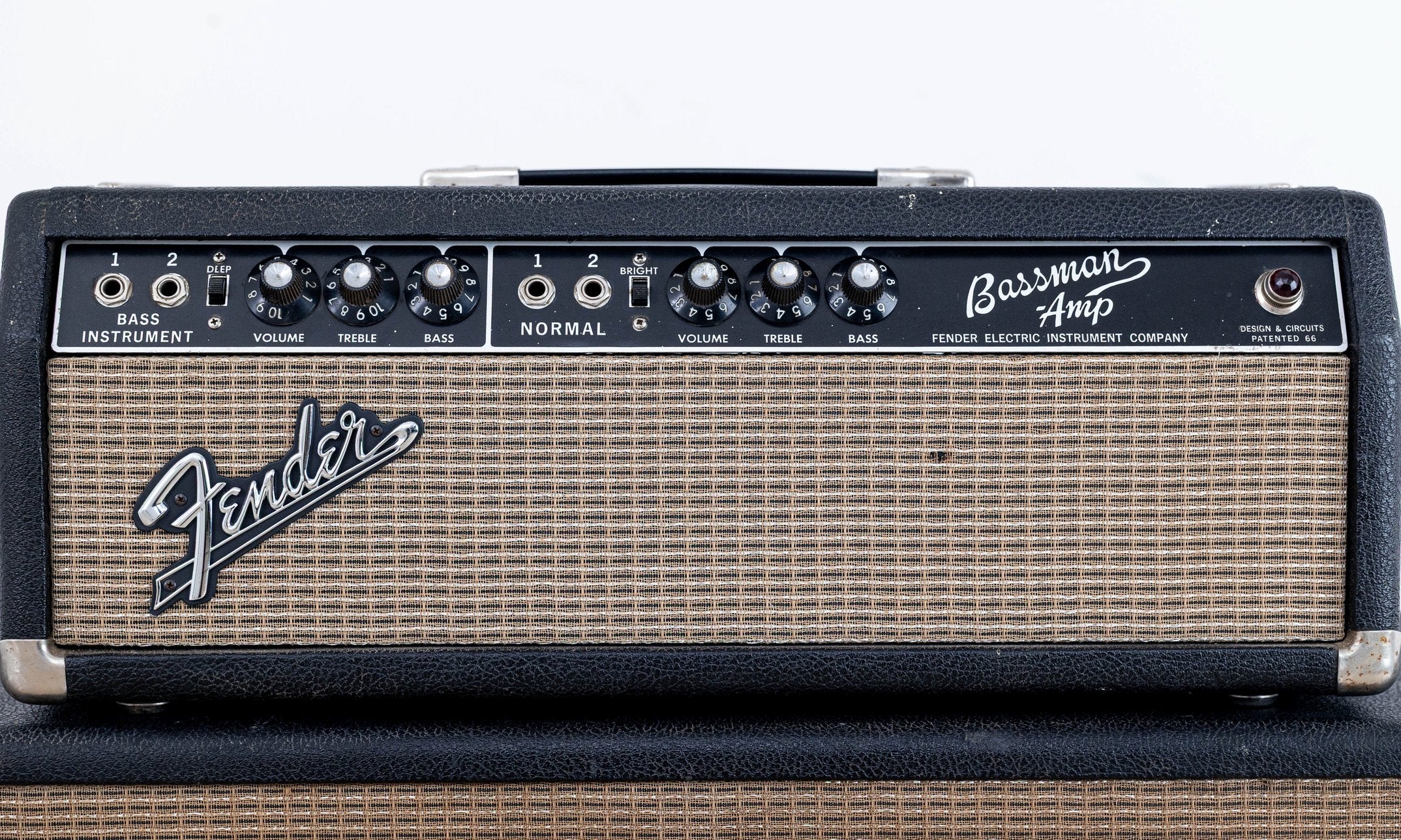 1965 Fender Bassman Black Panel AA165 Pre-CBS Vintage Tube Amp Head & 2x12 Cab w/ Oxford 12T6, FEIC - Image 3