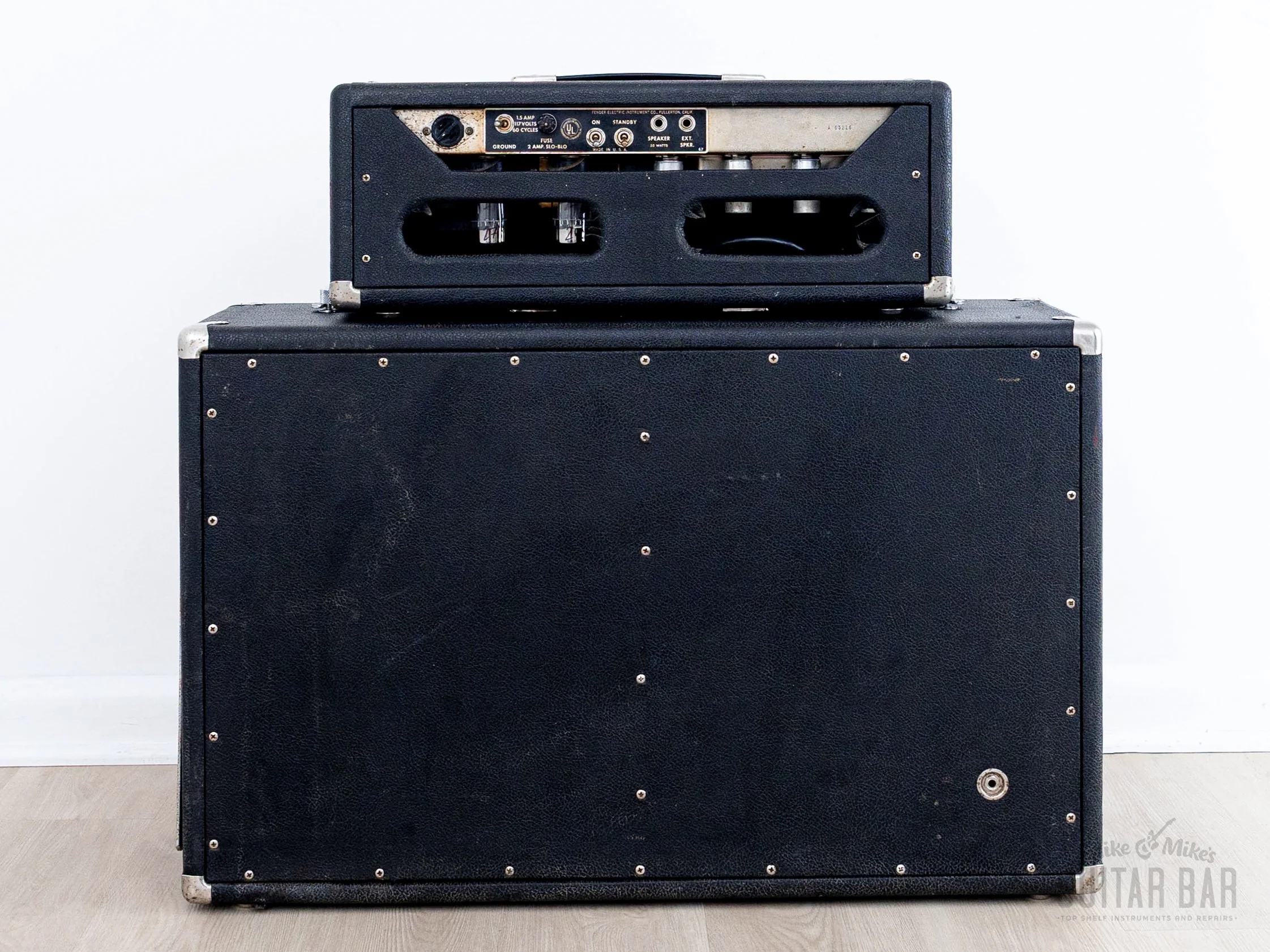 1965 Fender Bassman Black Panel AA165 Pre-CBS Vintage Tube Amp Head & 2x12 Cab w/ Oxford 12T6, FEIC - Image 7