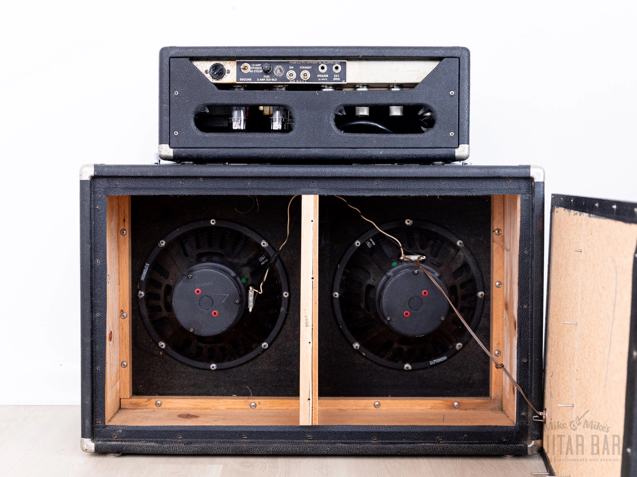 1965 Fender Bassman Black Panel AA165 Pre-CBS Vintage Tube Amp Head & 2x12 Cab w/ Oxford 12T6, FEIC - Image 8