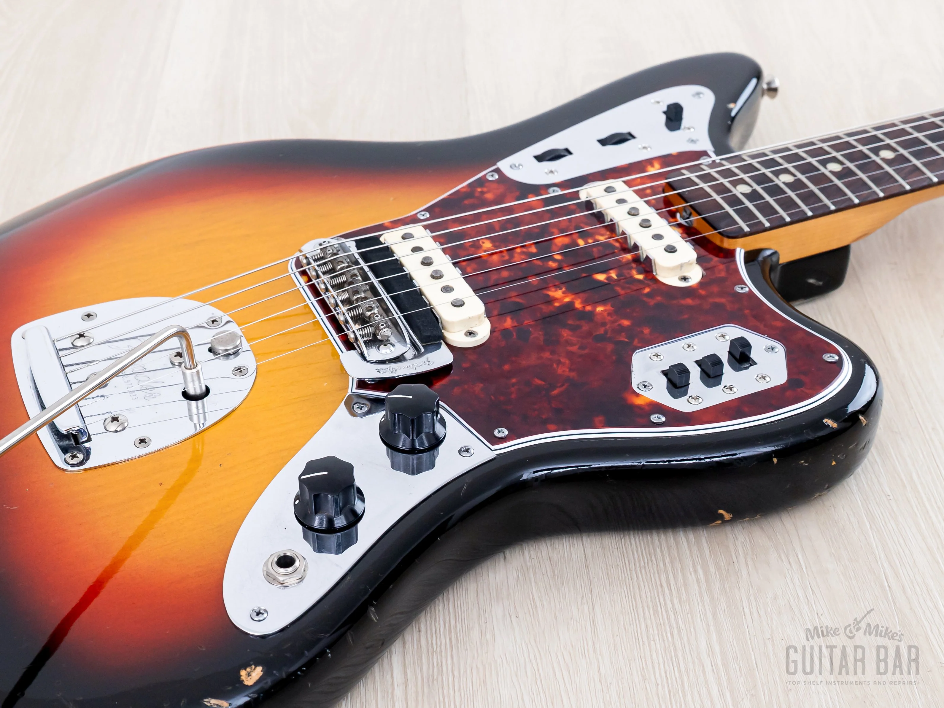 1965 Fender Jaguar Vintage Offset Guitar Sunburst w/ Case - Image 6