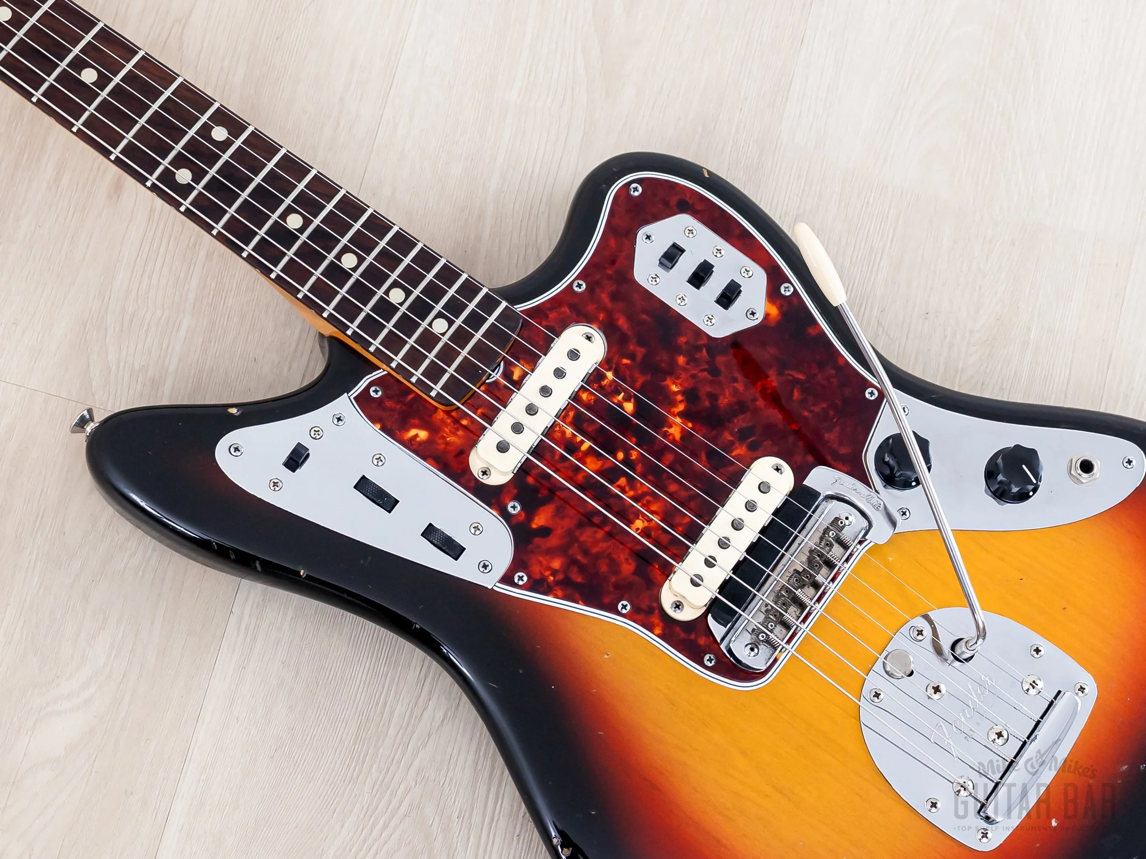 1965 Fender Jaguar Vintage Offset Guitar Sunburst w/ Case - Image 7