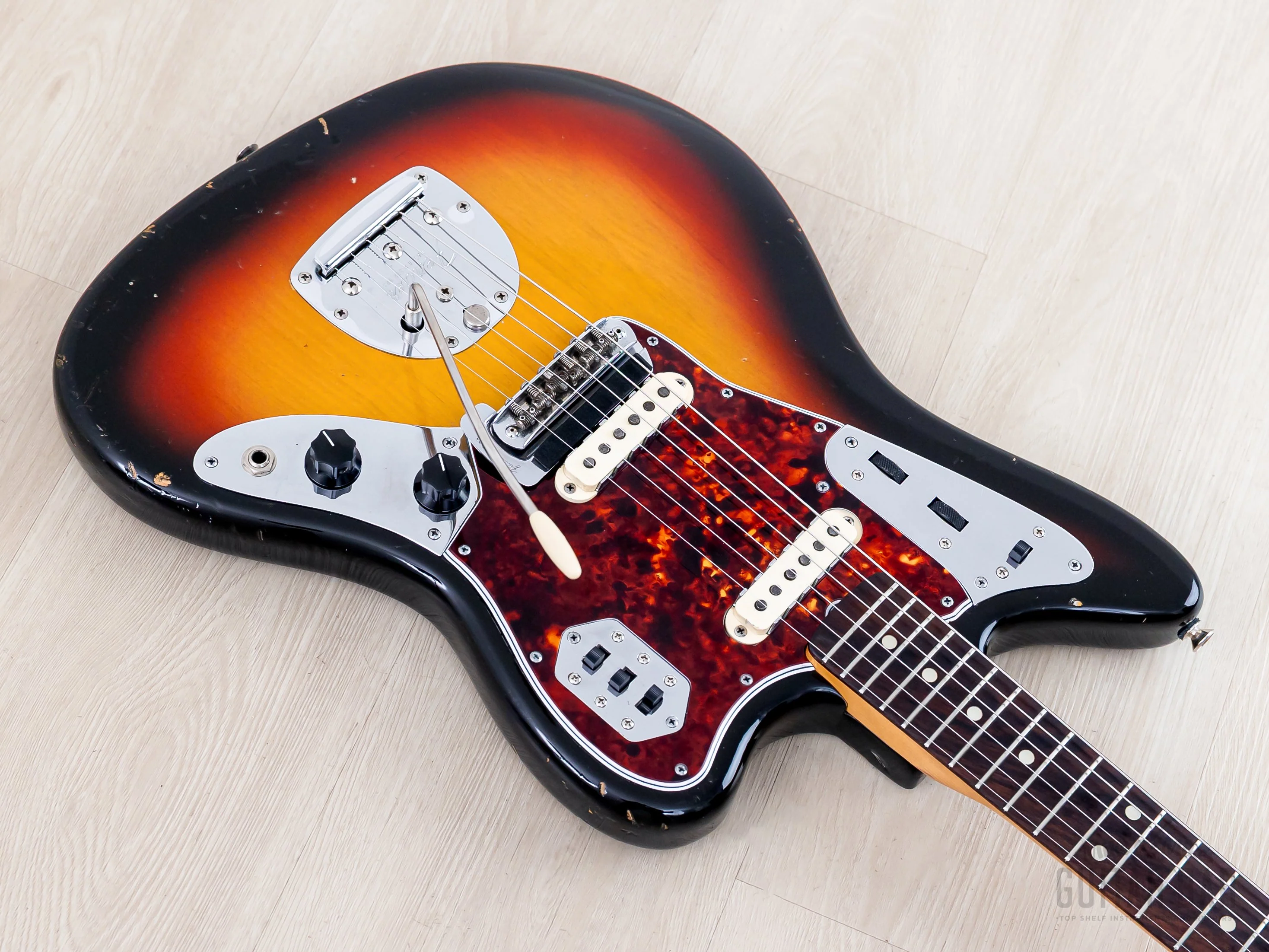 1965 Fender Jaguar Vintage Offset Guitar Sunburst w/ Case - Image 9
