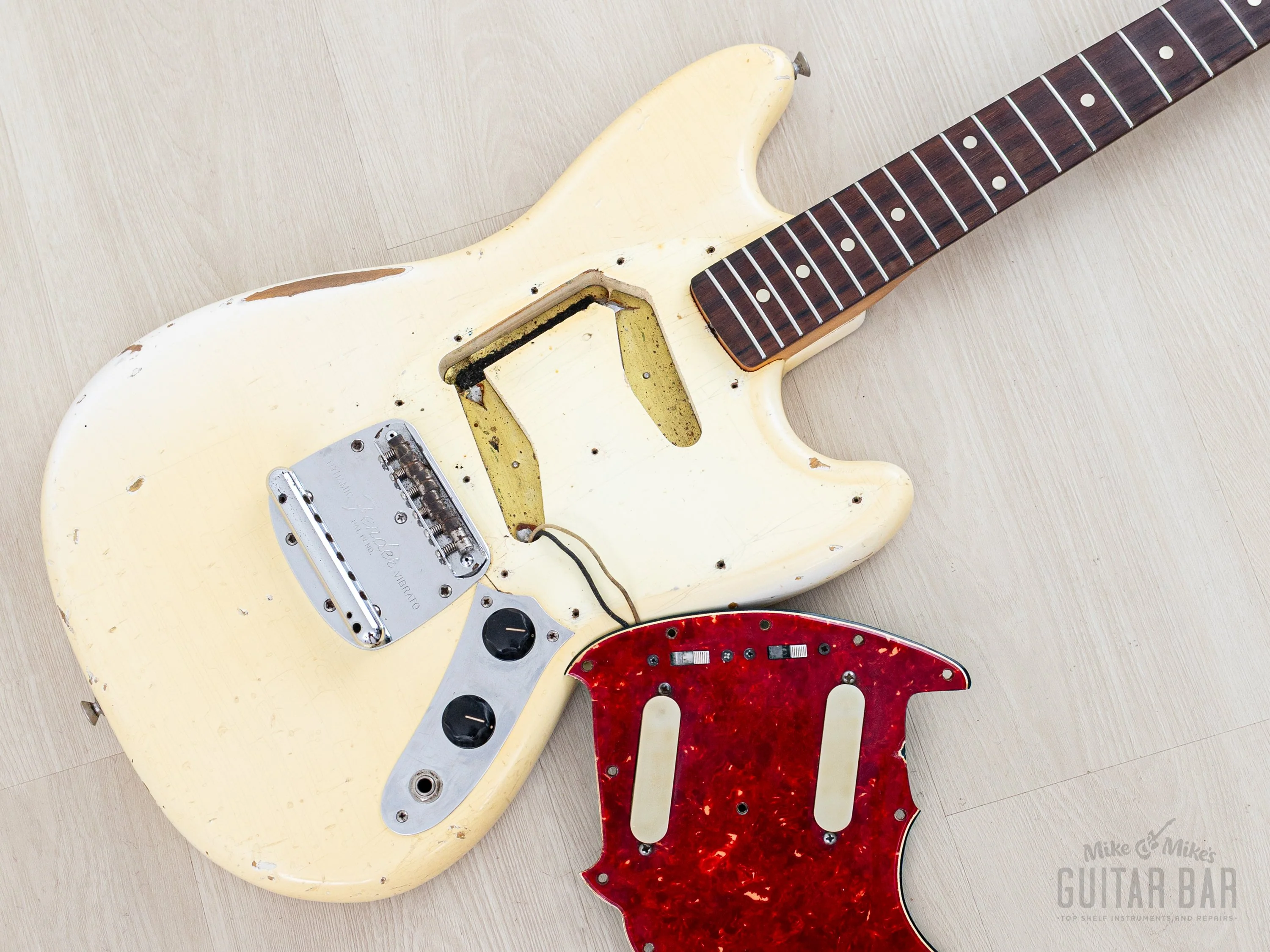 1965 Fender Mustang Vintage Offset Guitar Olympic White w/ Case - Image 22