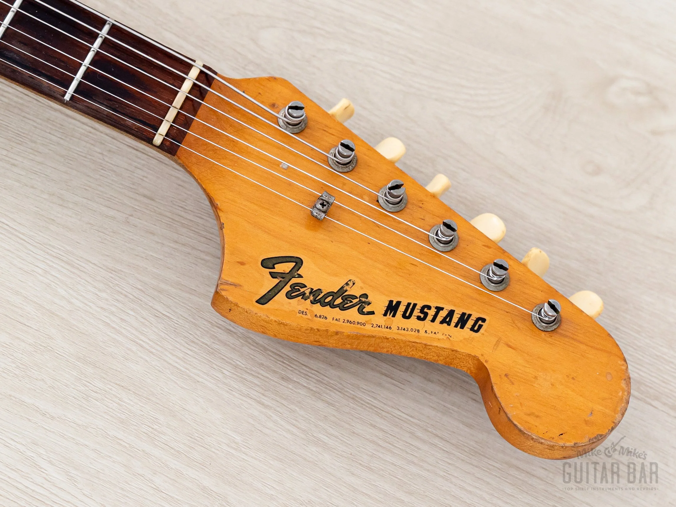 1965 Fender Mustang Vintage Offset Guitar Olympic White w/ Case - Image 4