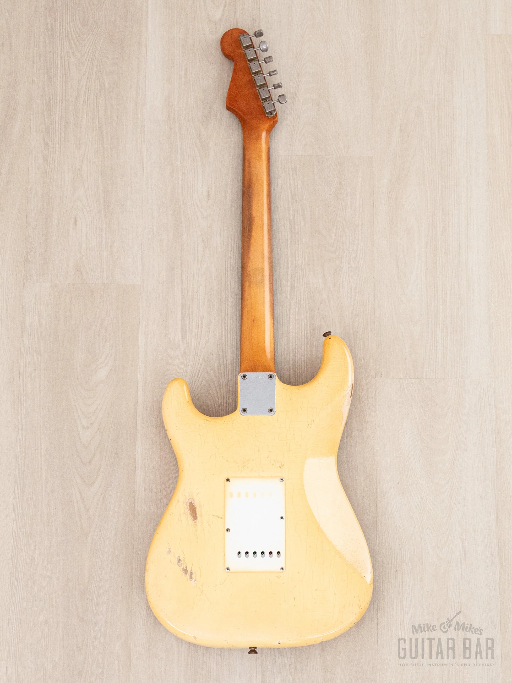 1965 Fender Stratocaster Vintage Guitar Olympic White w/ Case - Image 3