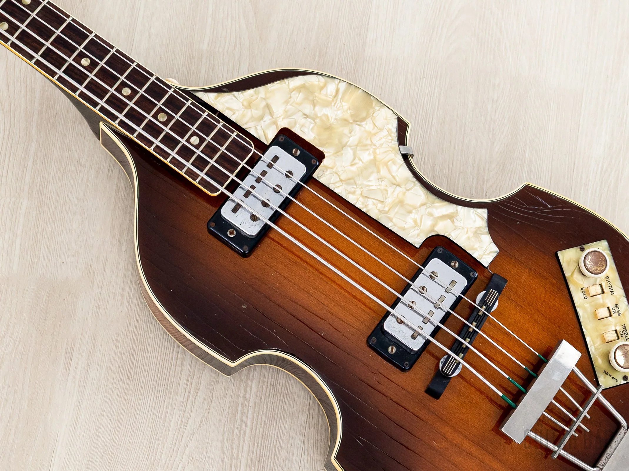 1965 Hofner 500/1 Violin Bass Vintage Beatle Bass w/ Staple Pickups & Case - Image 7