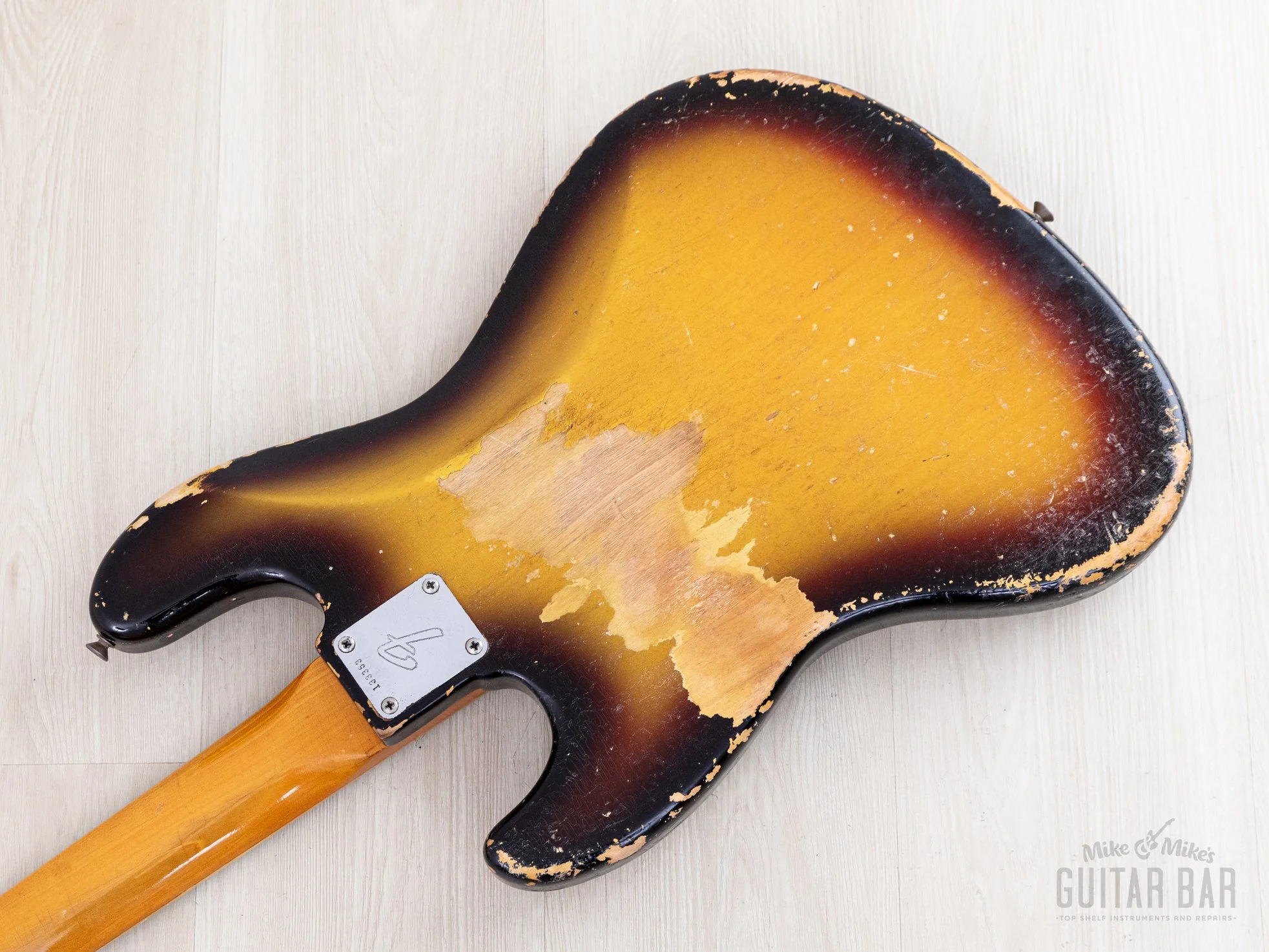 1966 Fender Jazz Bass Sunburst Padauk Fretboard Binding + Dots w/ Case - Image 15