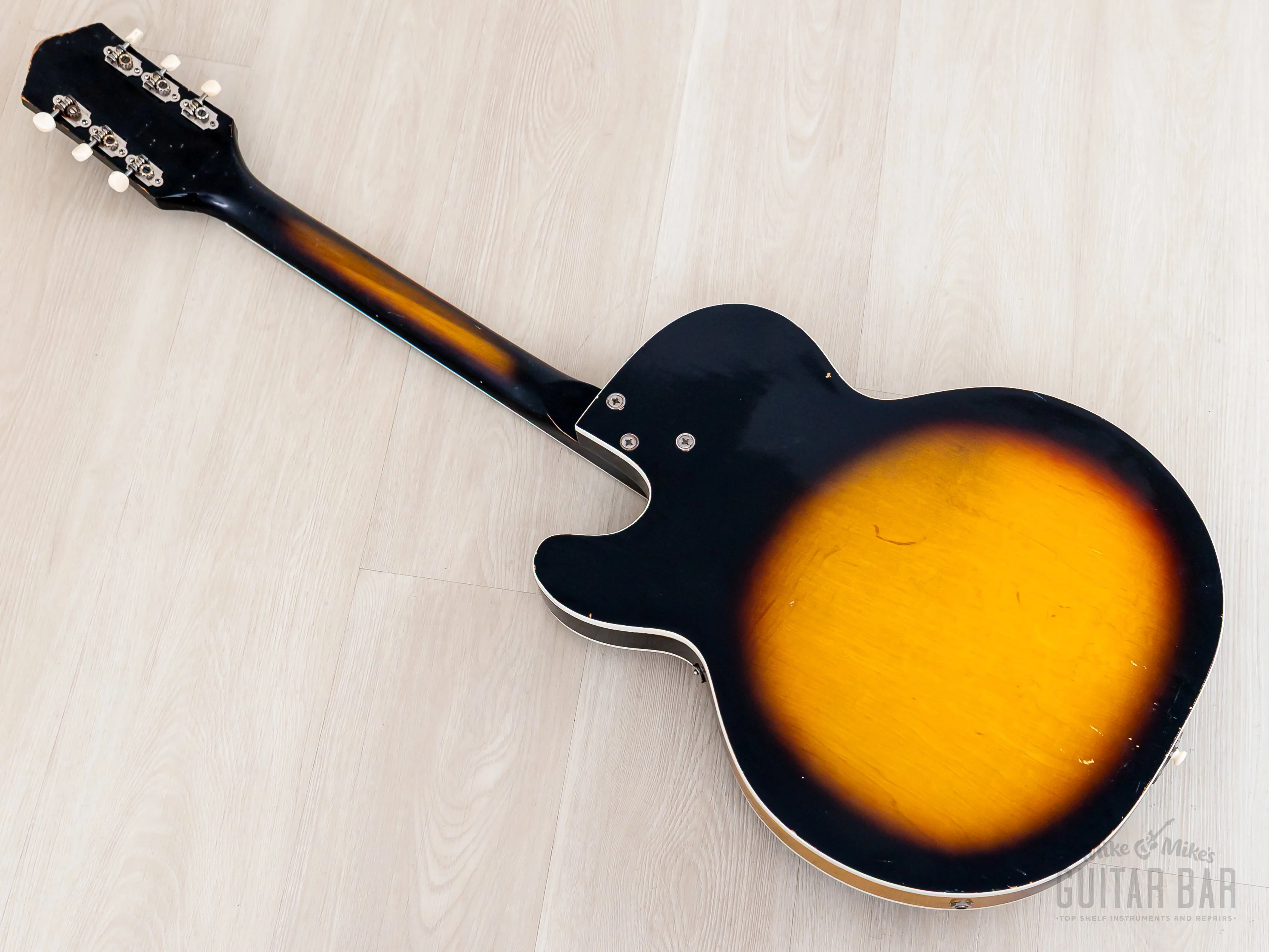 1966 Harmony Meteor H70 Vintage Guitar Sunburst w/ Maple Top & DeArmond Gold Foils - Image 15
