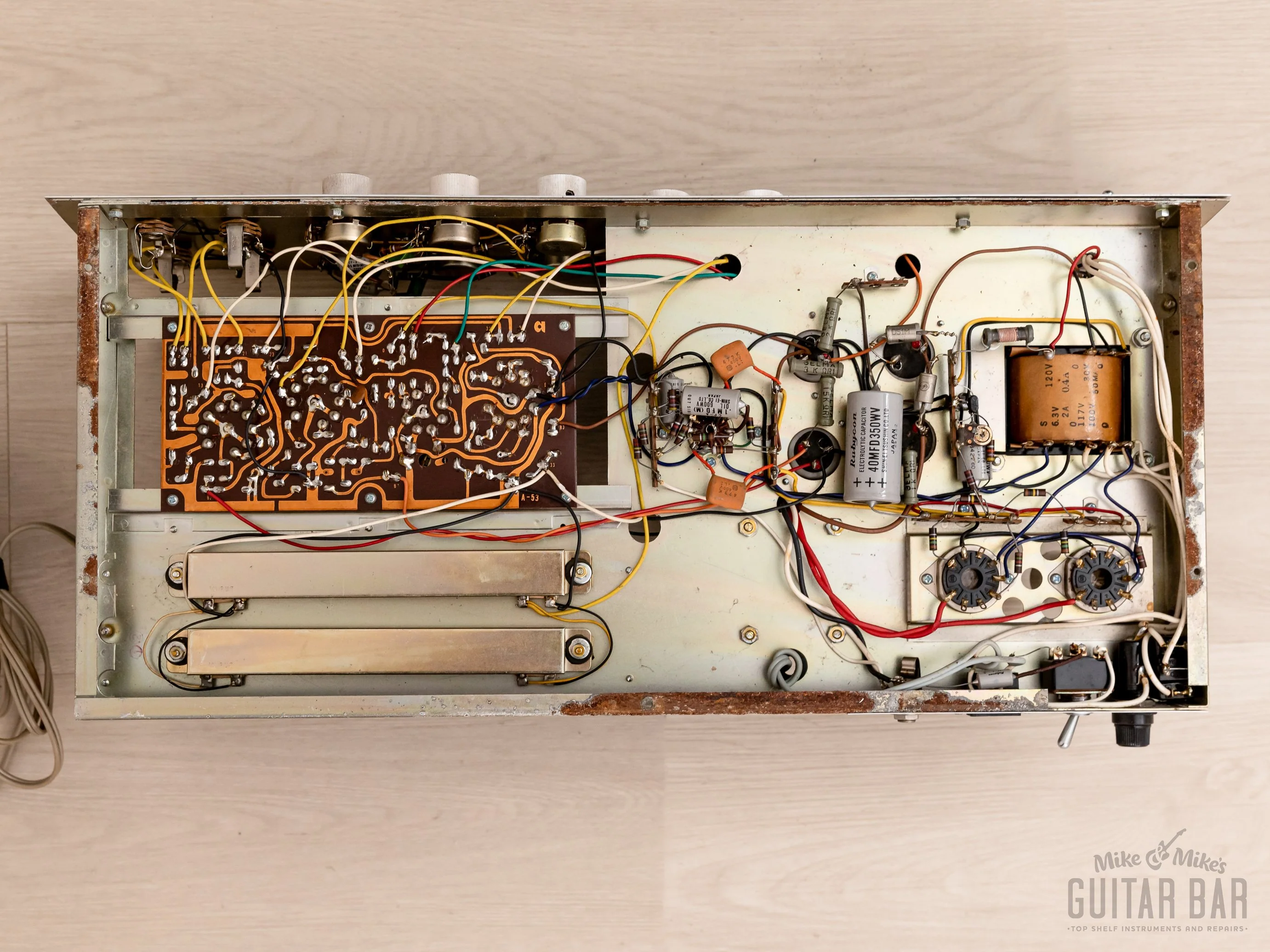 1967 Ace Tone Mighty-5 Vintage Tube Amp Head & 1x12 Cab, Fully-Serviced 117v, Japan - Image 13