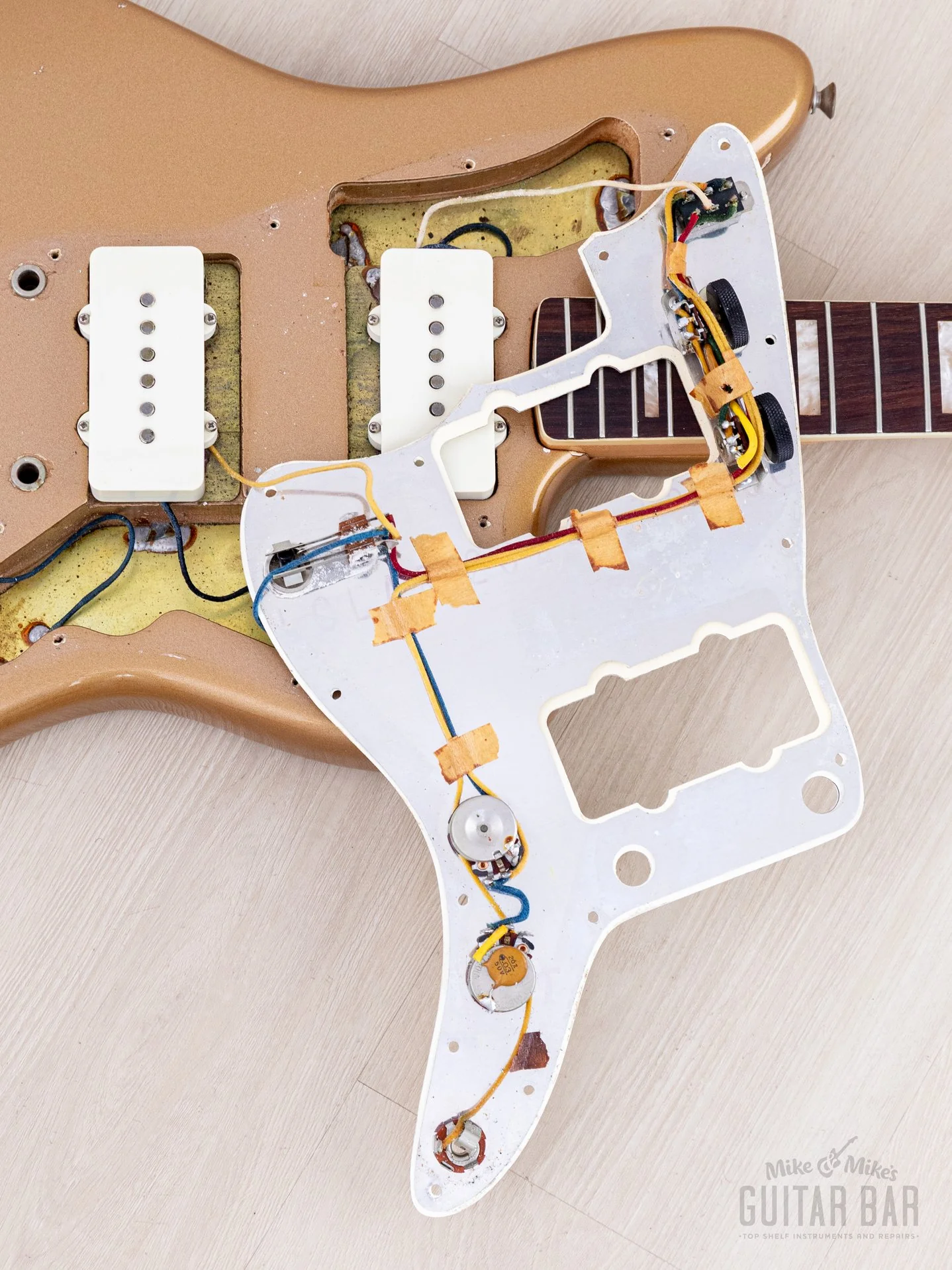 1967 Fender Jazzmaster Vintage Offset Guitar Firemist Gold w/ Case - Image 21