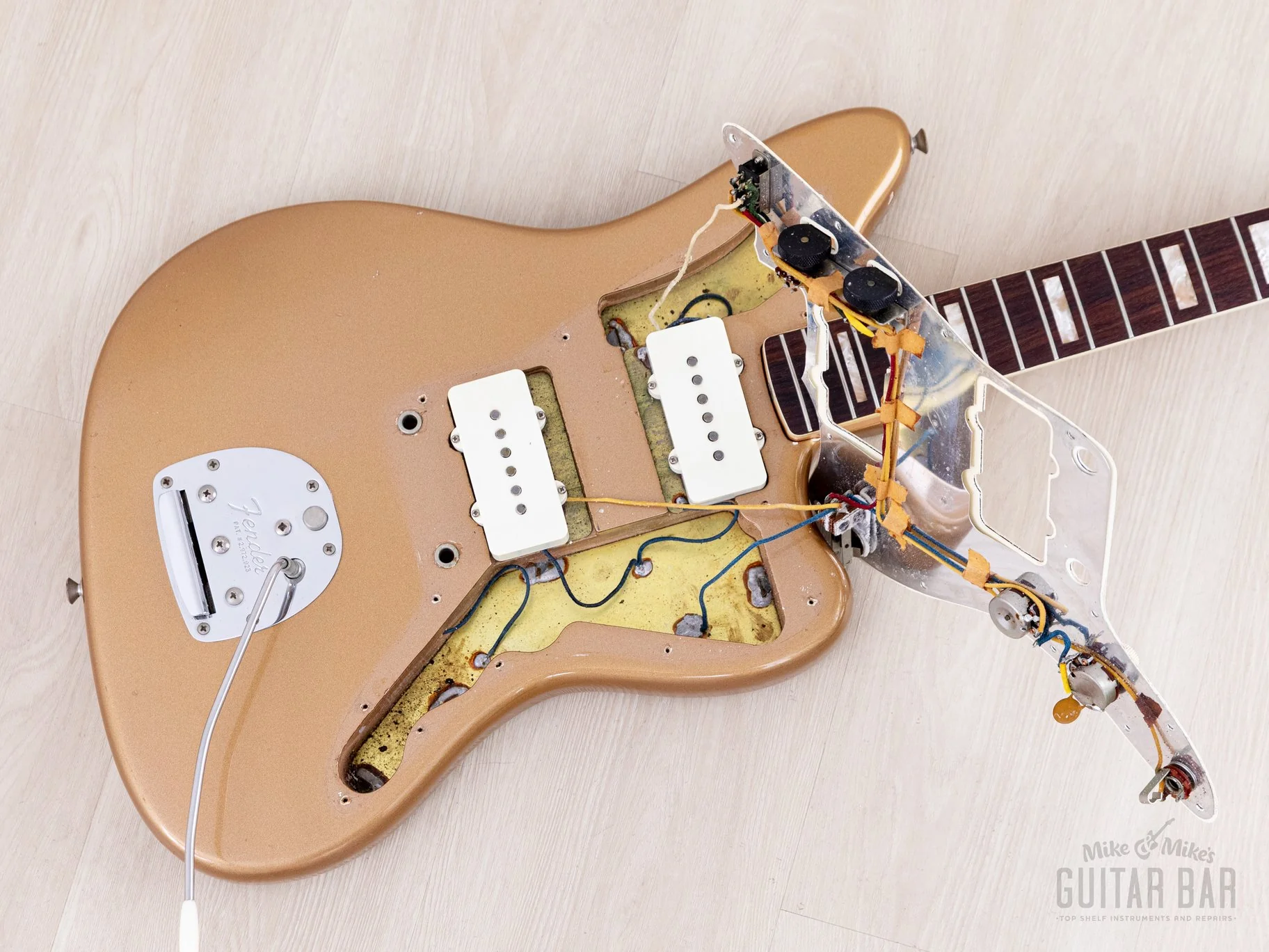 1967 Fender Jazzmaster Vintage Offset Guitar Firemist Gold w/ Case - Image 23