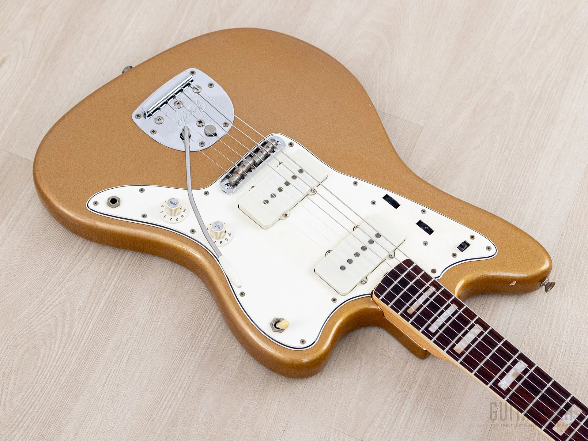 1967 Fender Jazzmaster Vintage Offset Guitar Firemist Gold w/ Case - Image 9