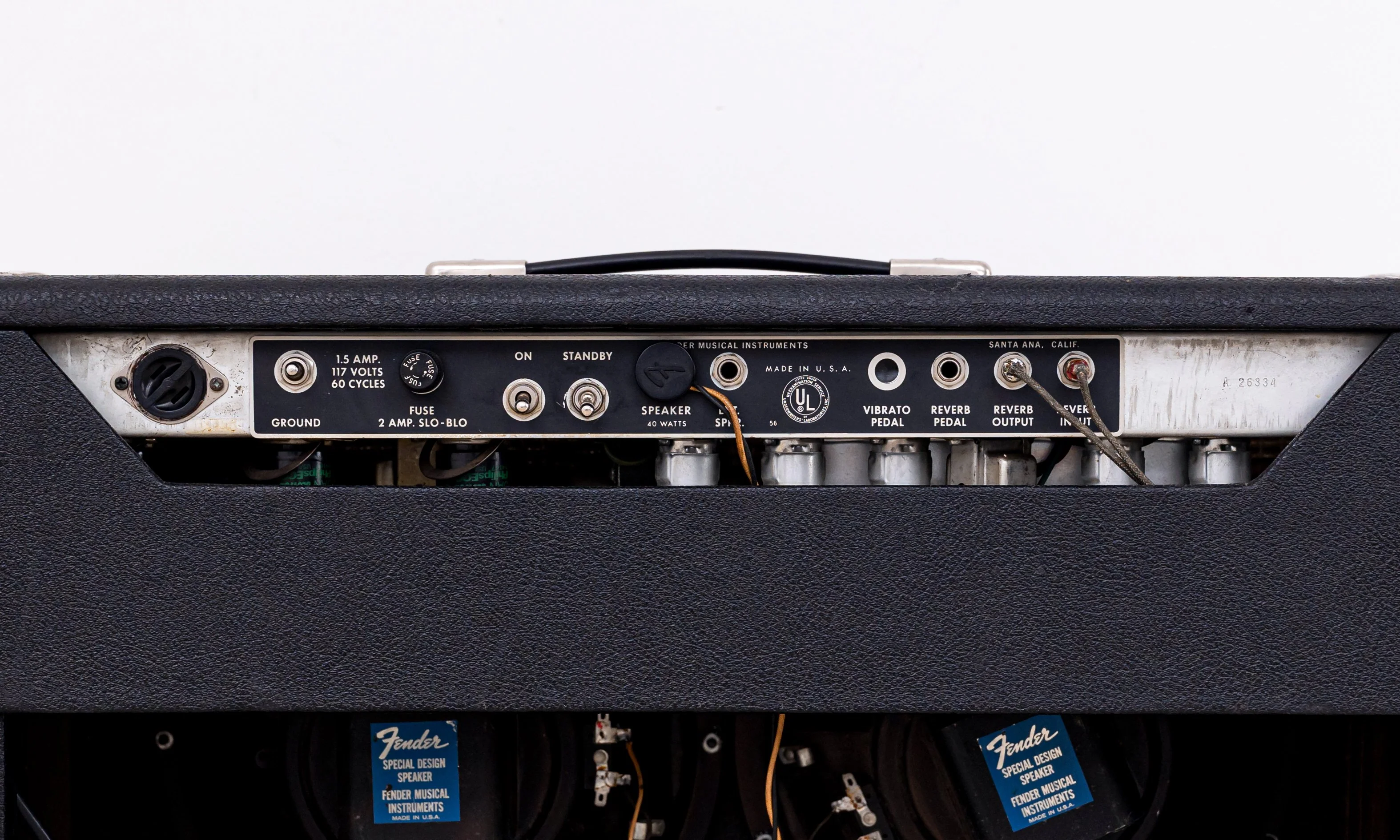 1967 Fender Super Reverb Black Panel Vintage Tube Amp w/ Cover & Ftsw, Fleet Foxes, Phil Ek-Owned - Image 11