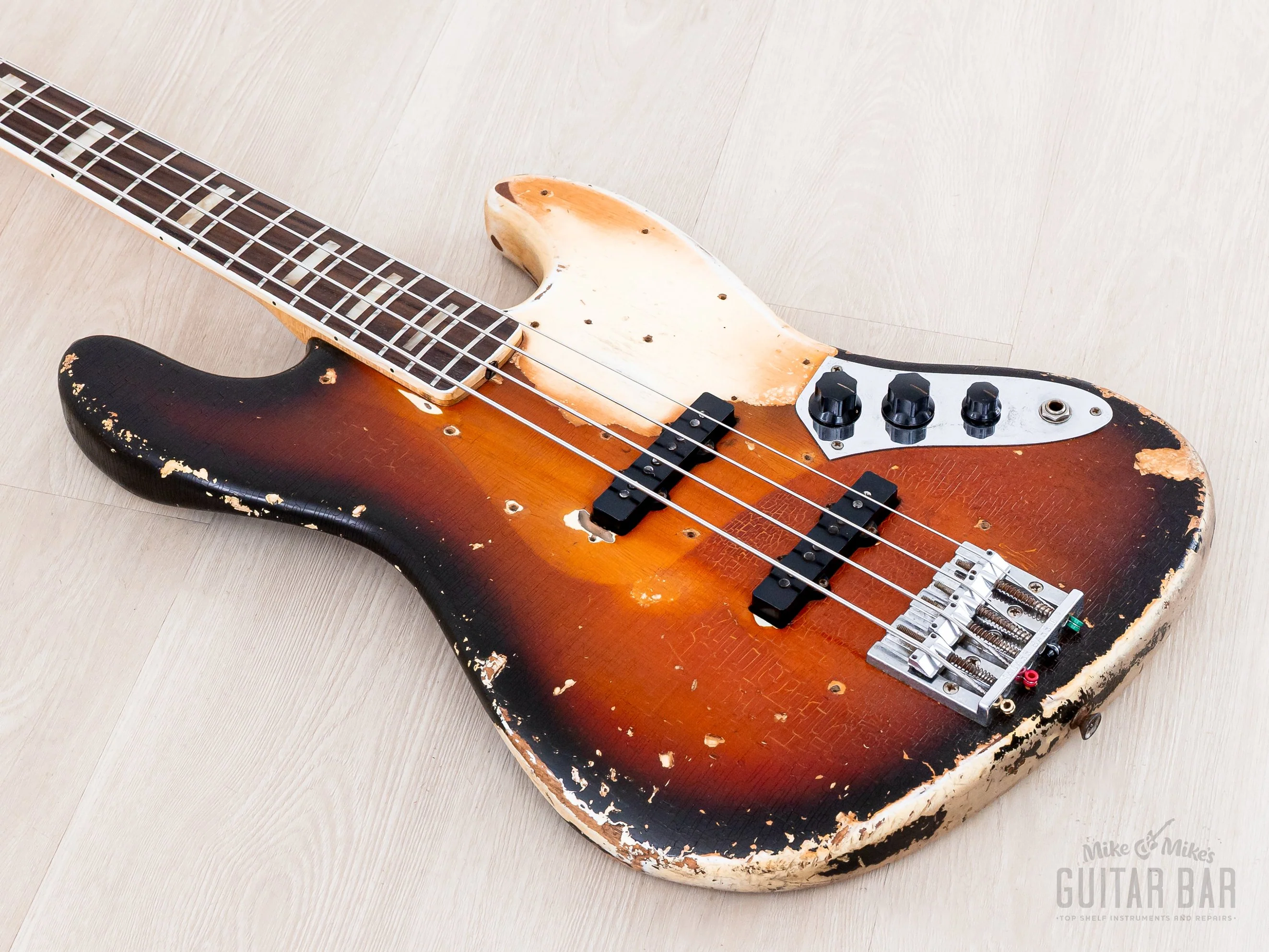 1968 Fender Jazz Bass Sunburst Faux Burst Vintage Bass w/ Case - Image 10