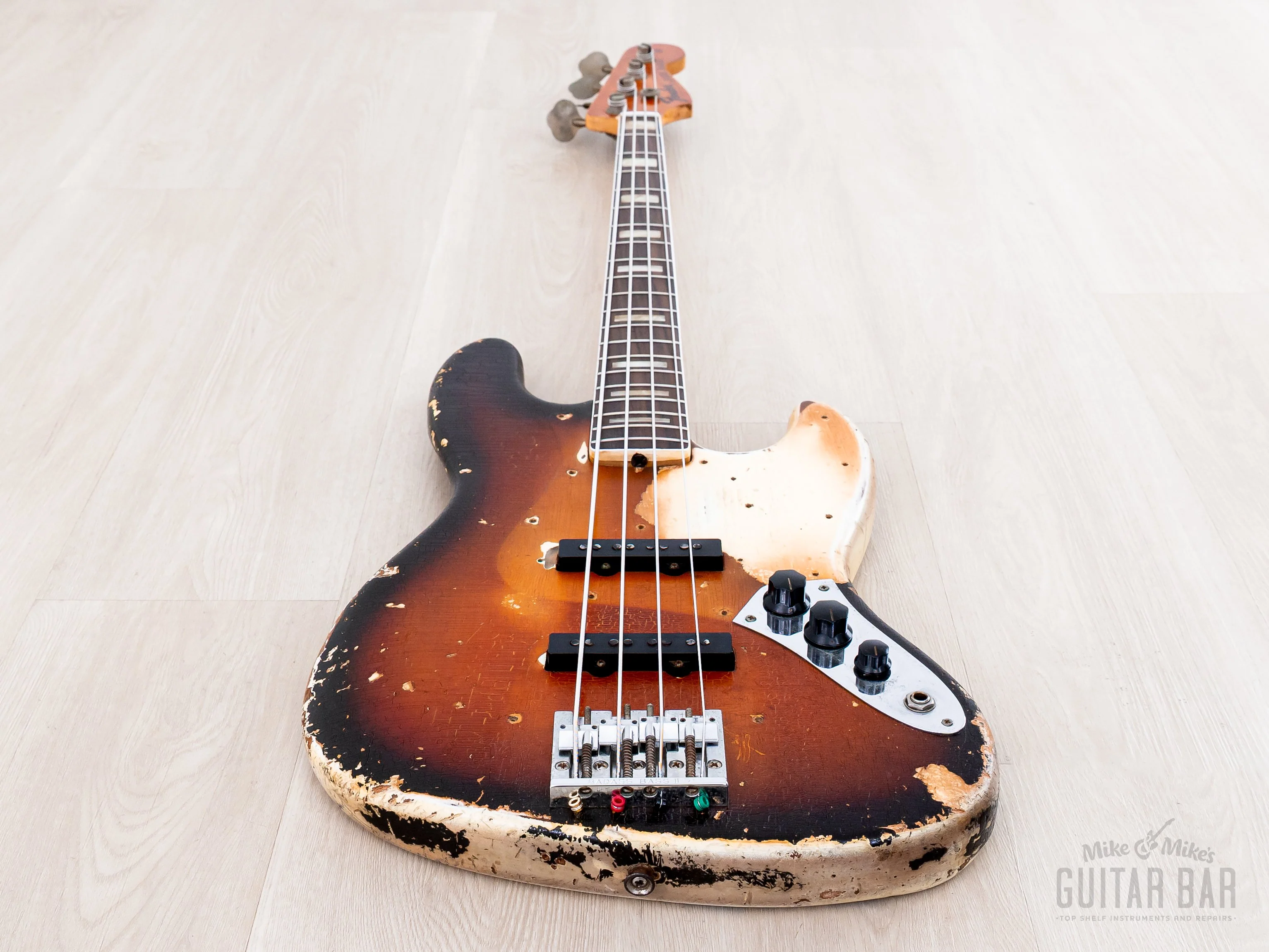 1968 Fender Jazz Bass Sunburst Faux Burst Vintage Bass w/ Case - Image 11