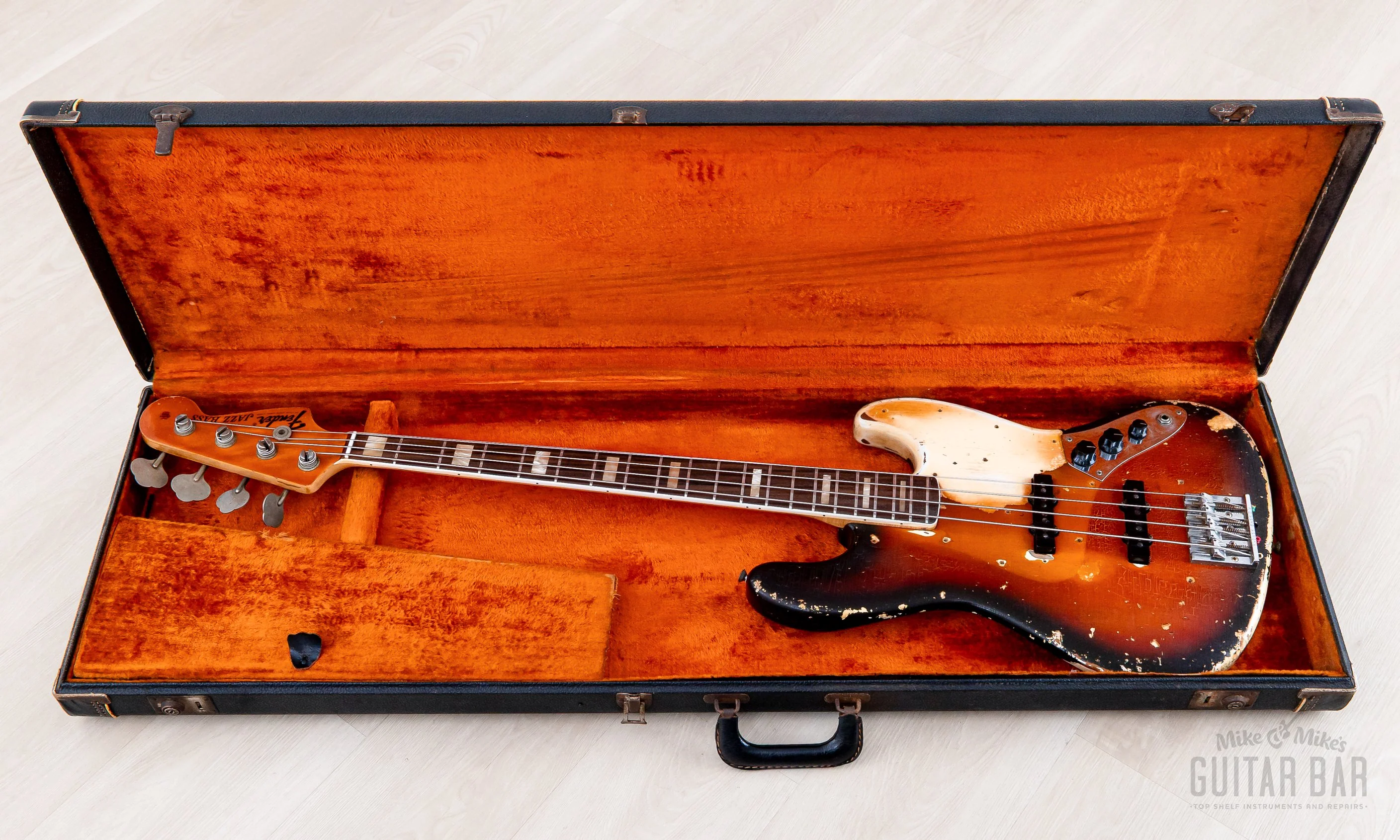 1968 Fender Jazz Bass Sunburst Faux Burst Vintage Bass w/ Case - Image 21