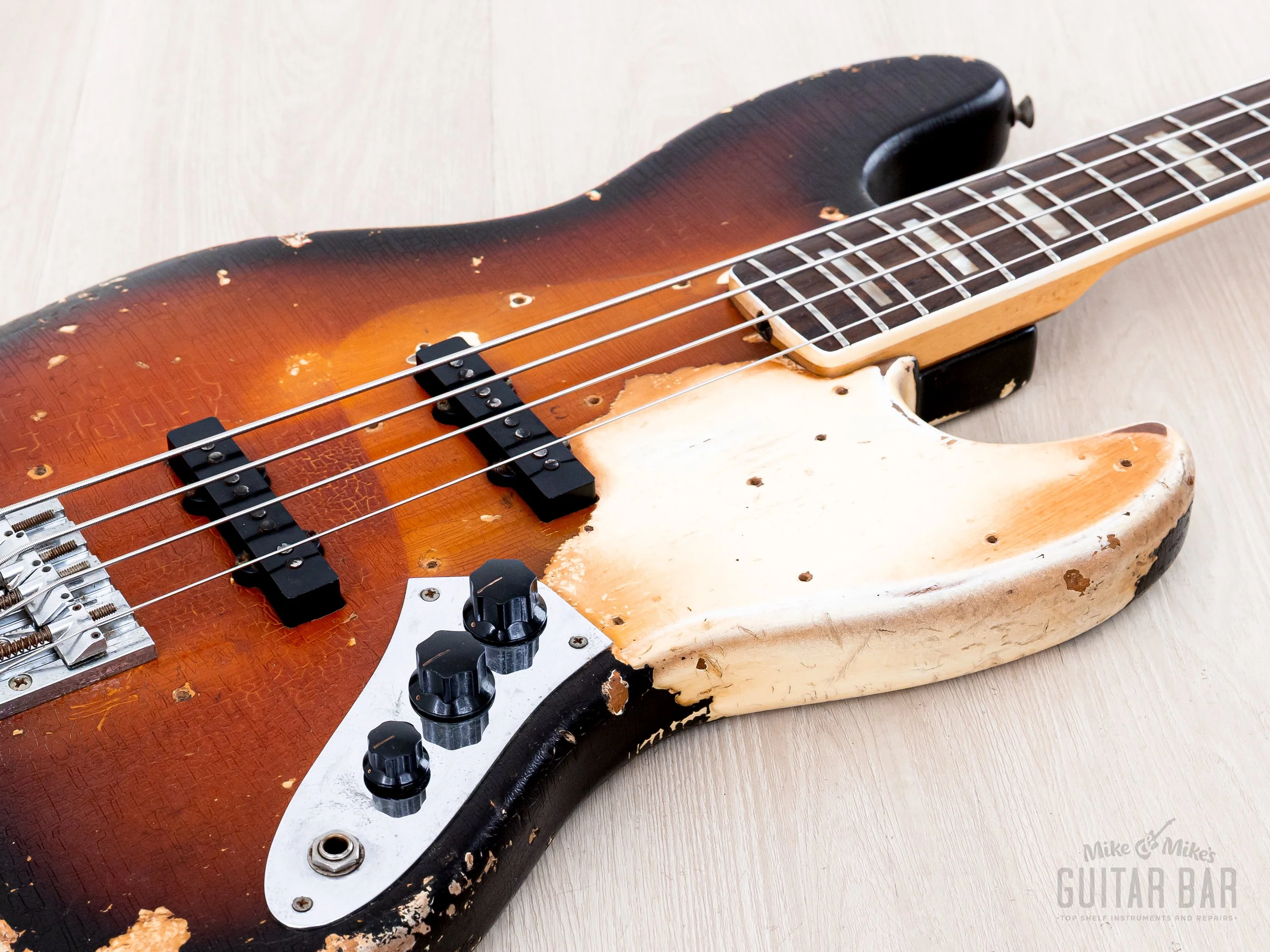 1968 Fender Jazz Bass Sunburst Faux Burst Vintage Bass w/ Case - Image 6