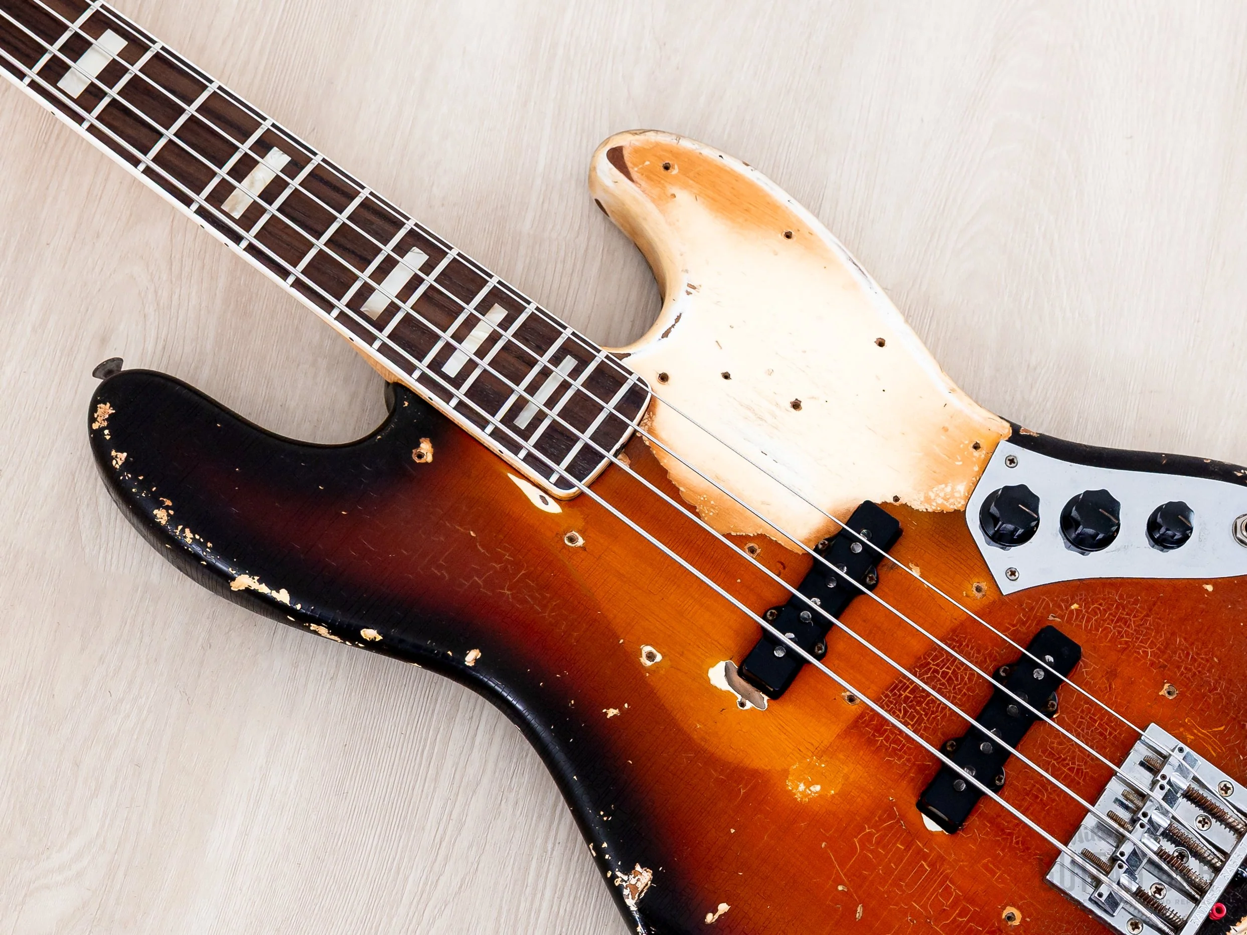 1968 Fender Jazz Bass Sunburst Faux Burst Vintage Bass w/ Case - Image 7