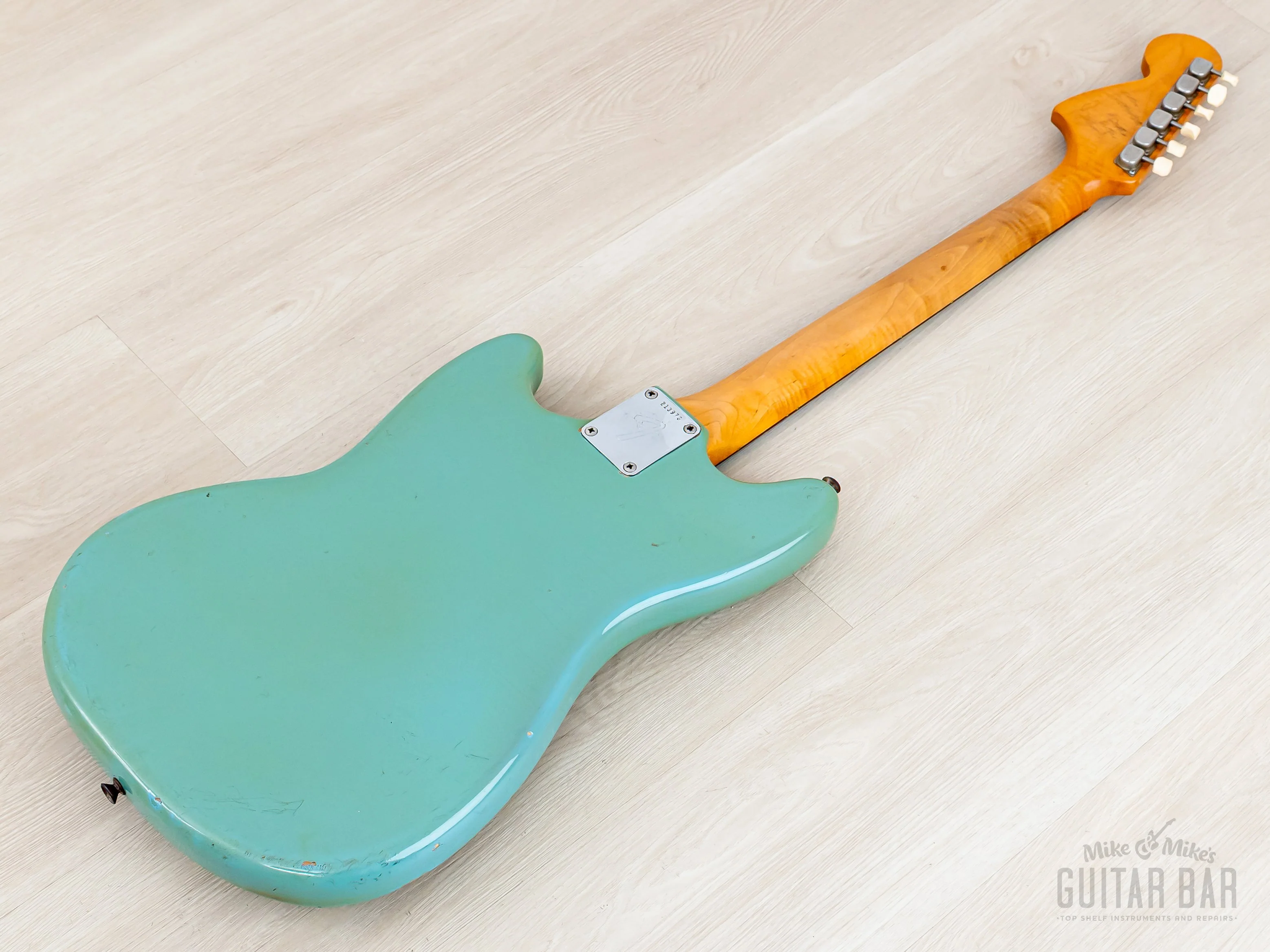 1968 Fender Mustang Vintage Offset Guitar Daphne Blue w/ Case - Image 14