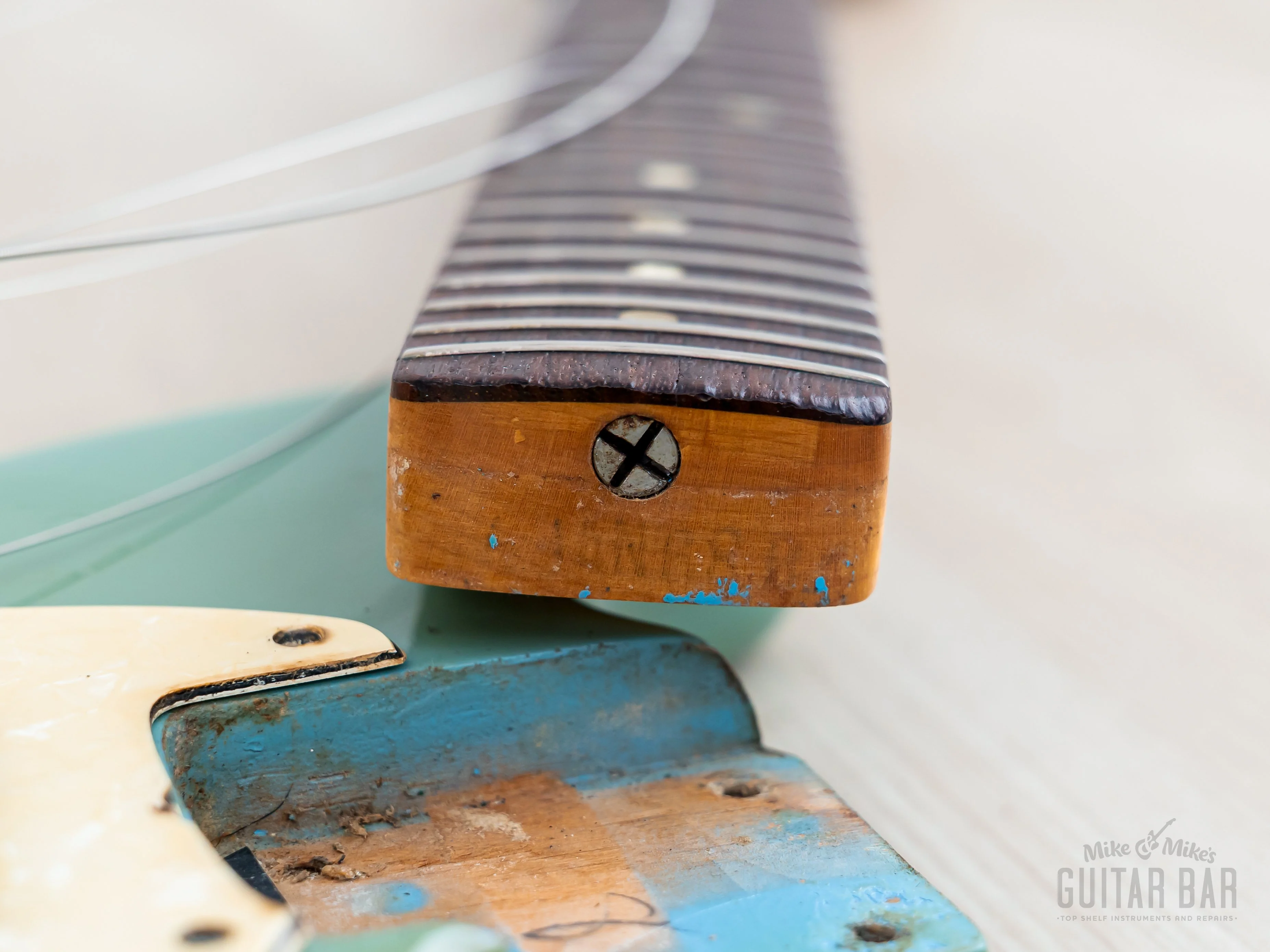 1968 Fender Mustang Vintage Offset Guitar Daphne Blue w/ Case - Image 17
