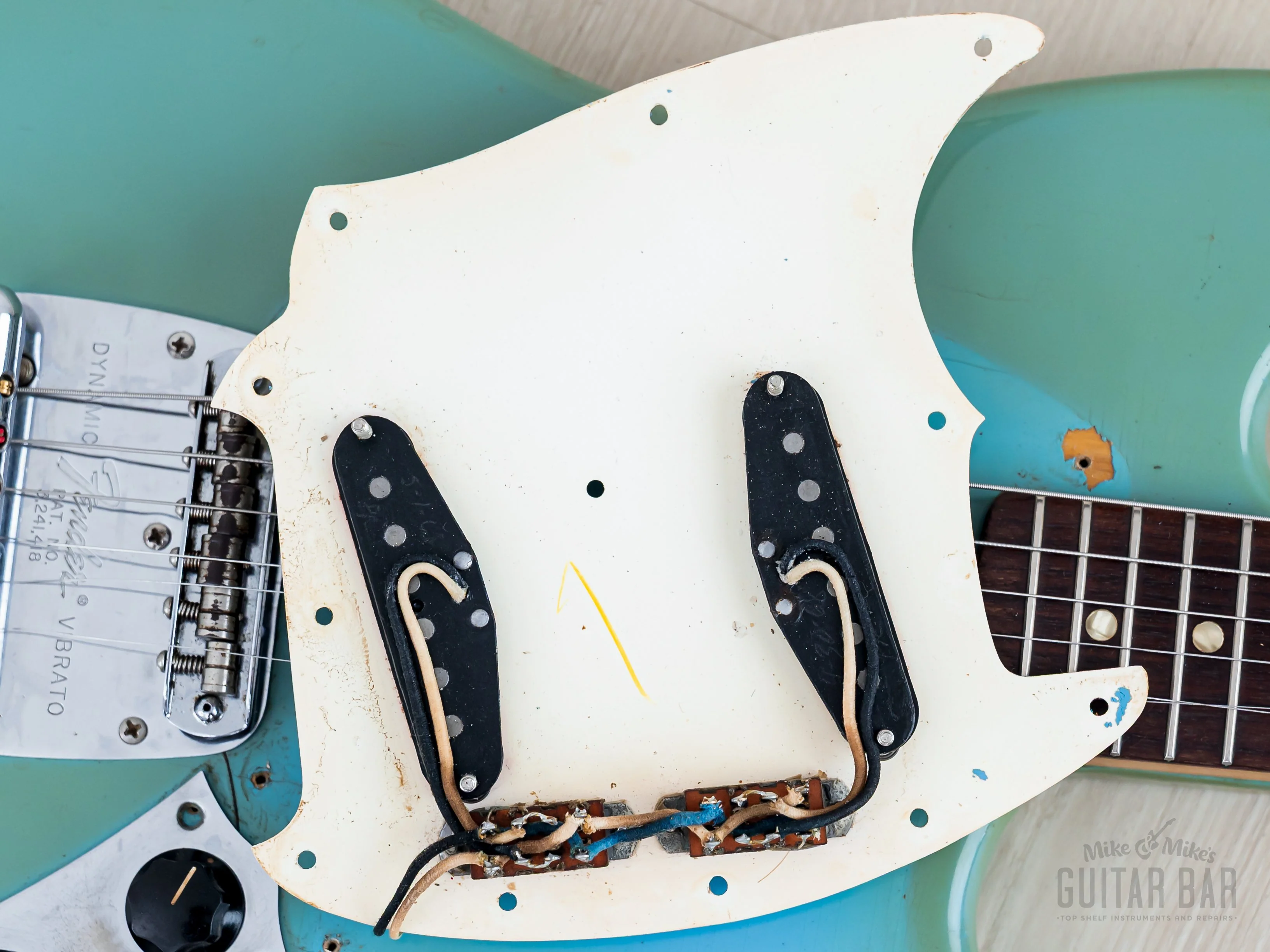 1968 Fender Mustang Vintage Offset Guitar Daphne Blue w/ Case - Image 19