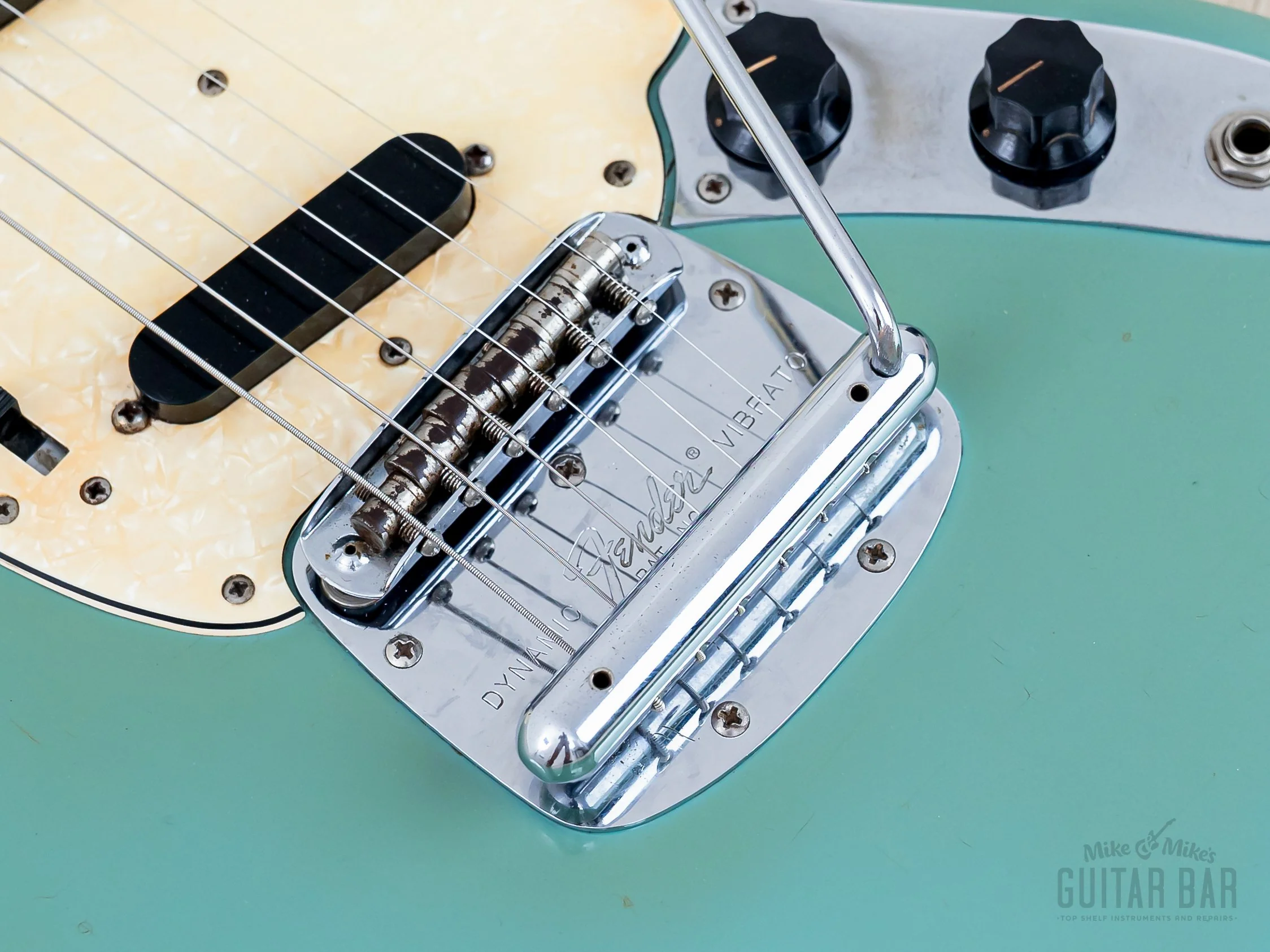 1968 Fender Mustang Vintage Offset Guitar Daphne Blue w/ Case - Image 8