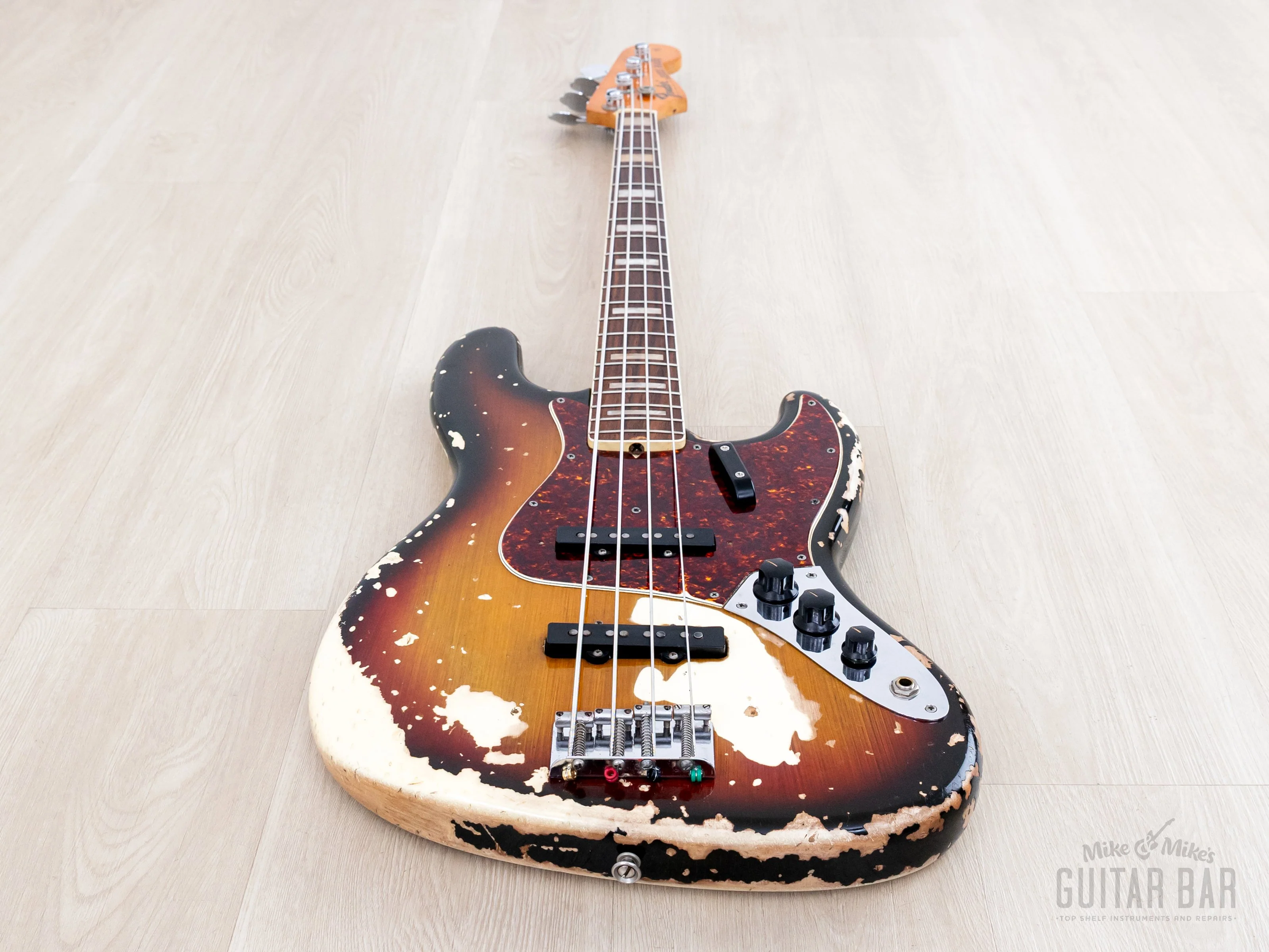 1969 Fender Jazz Bass Sunburst Faux Burst Vintage Bass w/ Case - Image 11