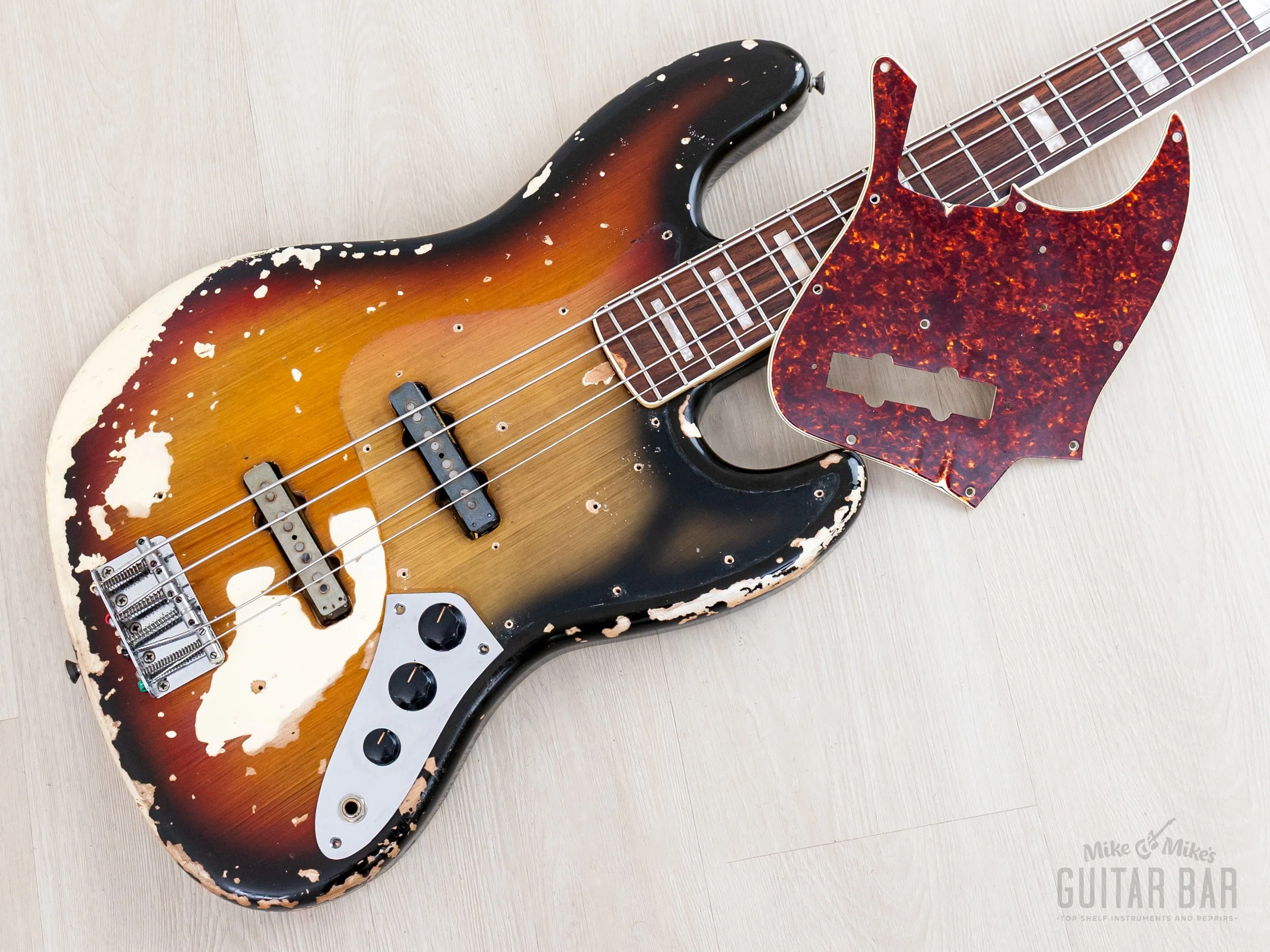 1969 Fender Jazz Bass Sunburst Faux Burst Vintage Bass w/ Case - Image 21