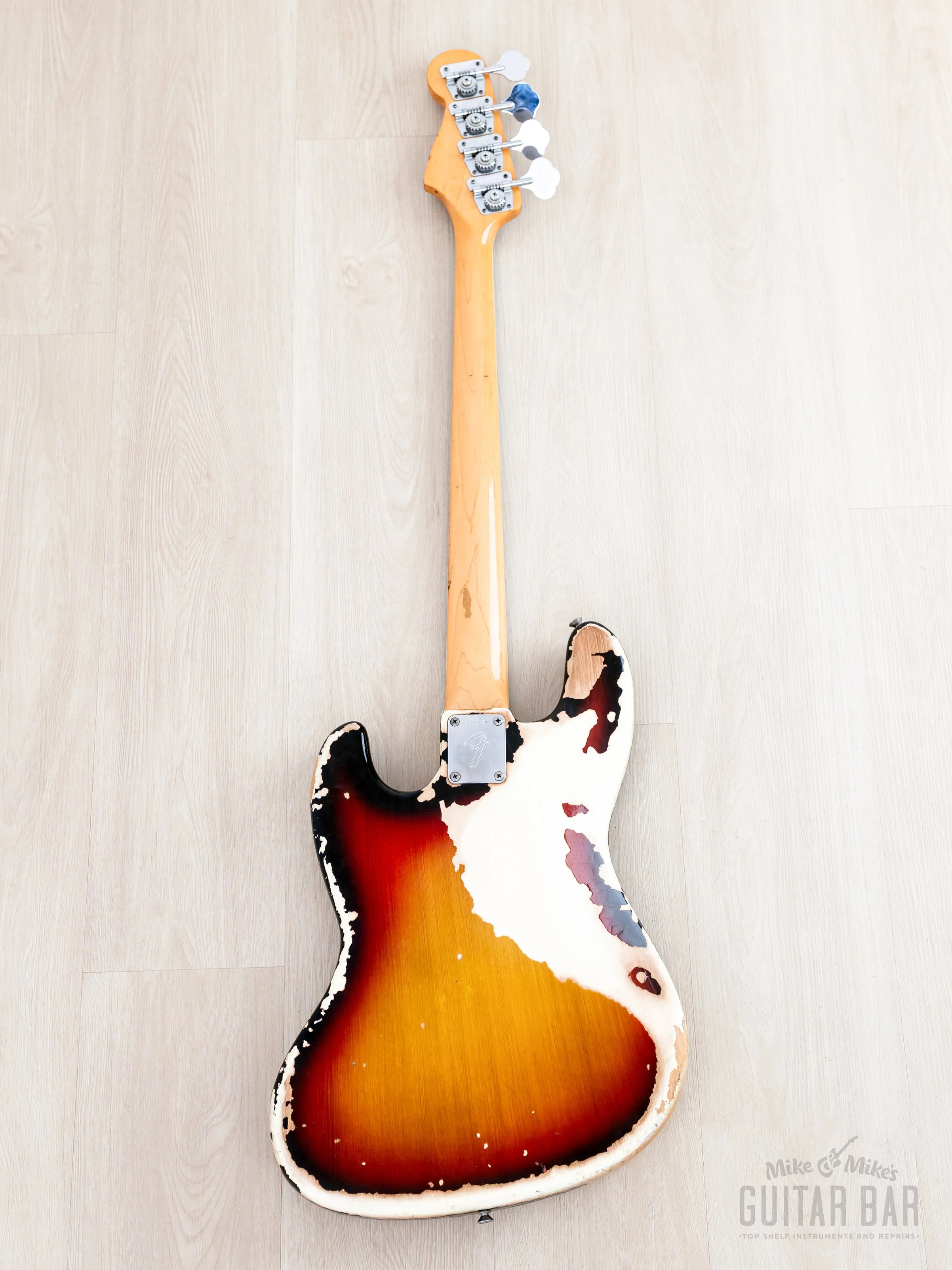 1969 Fender Jazz Bass Sunburst Faux Burst Vintage Bass w/ Case - Image 3